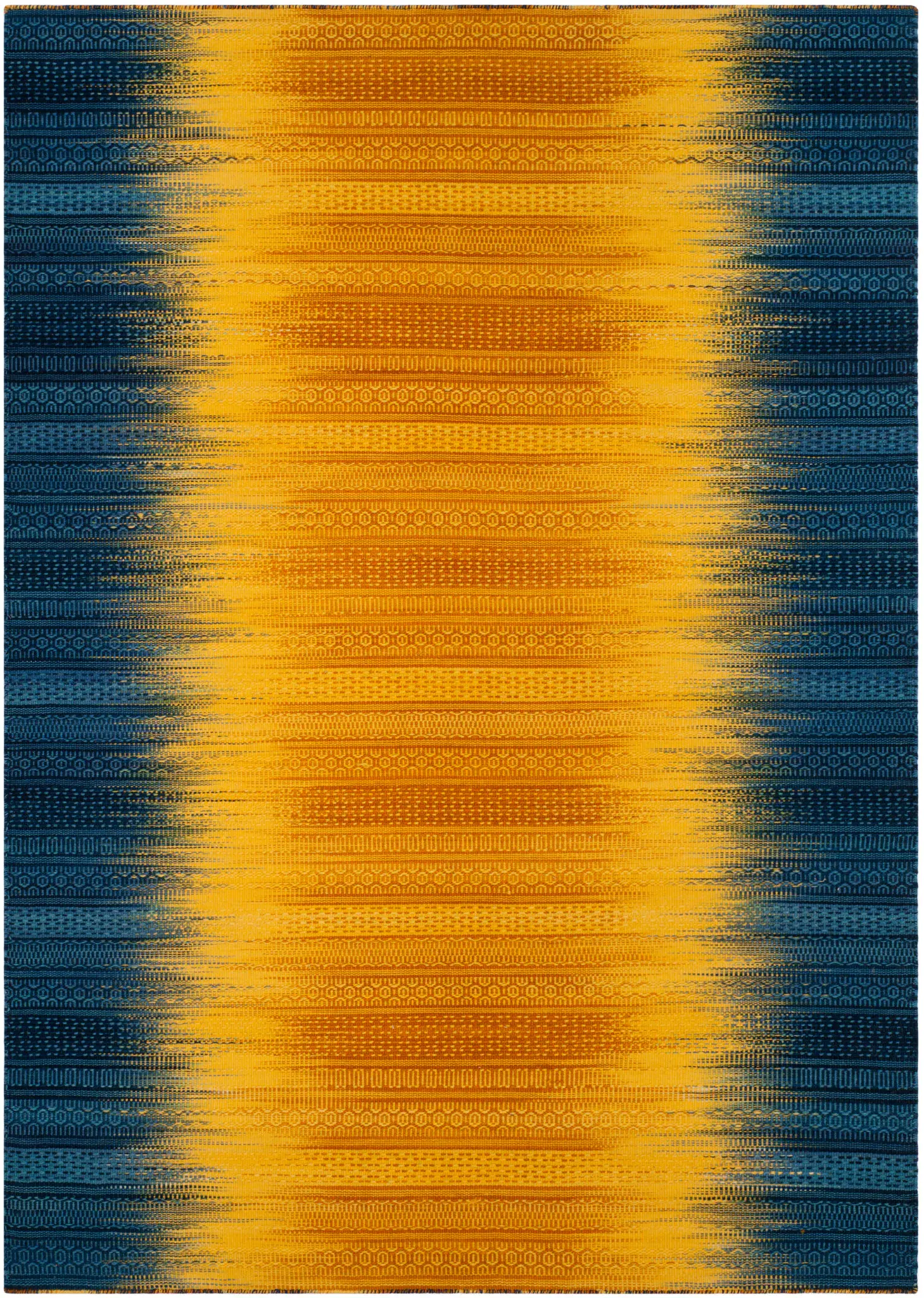 Kilim Ombre Stripe Hand-Woven Wool Rug