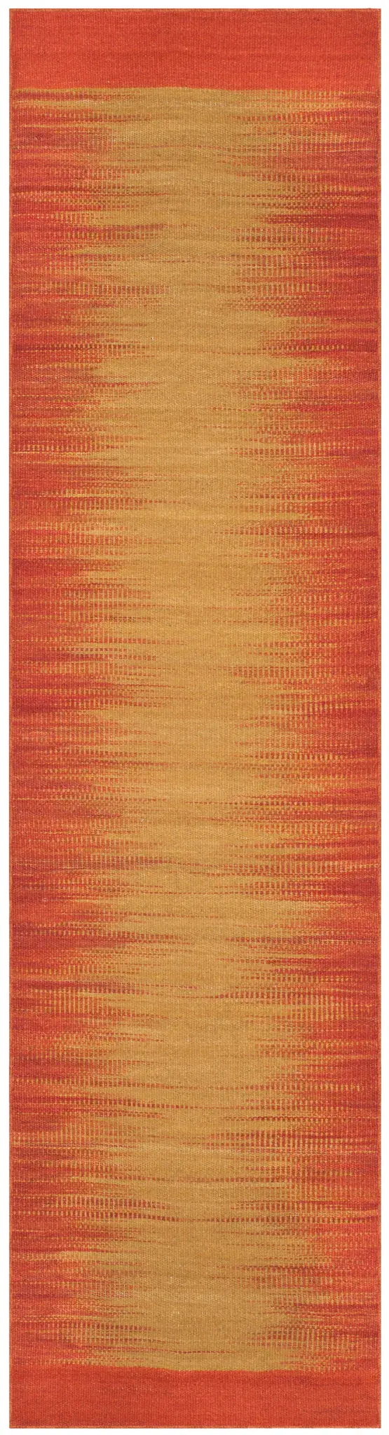 Kilim Modern Ombre Border Hand-Woven Wool Rug