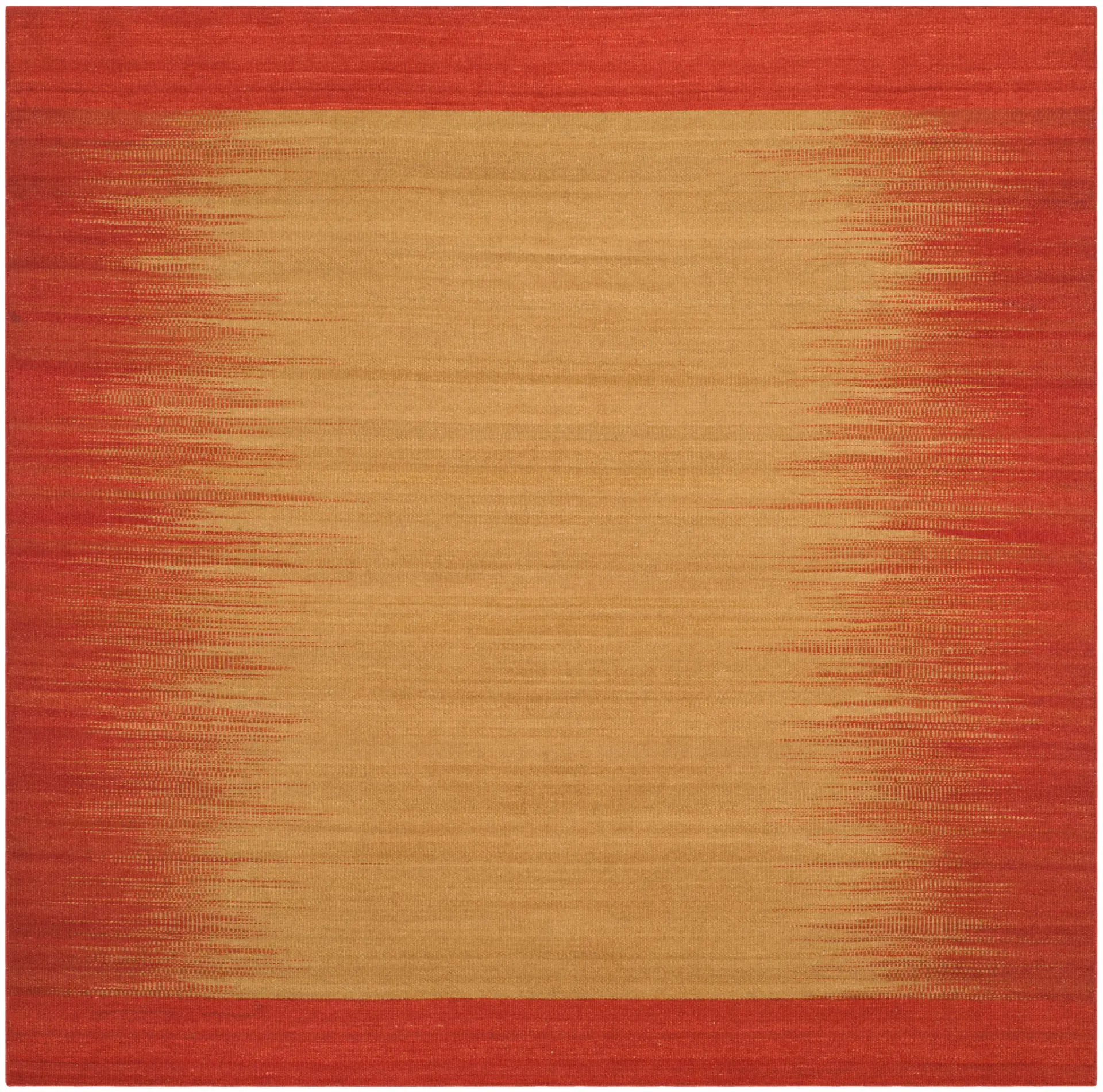 Kilim Modern Ombre Border Hand-Woven Wool Rug