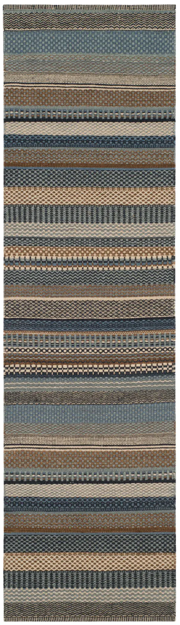 Kilim Tribal Stripe Hand-Woven Wool Rug