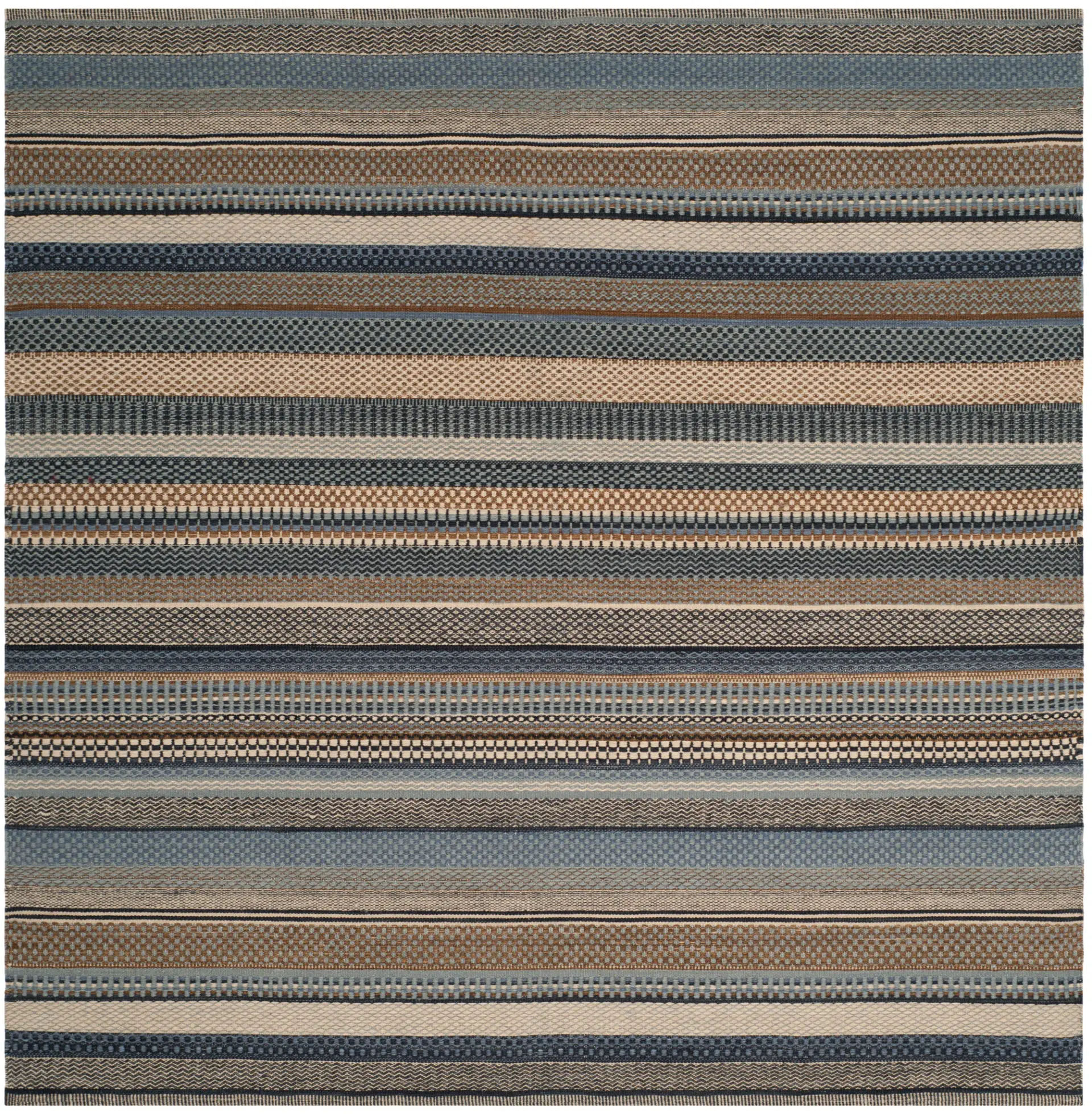 Kilim Tribal Stripe Hand-Woven Wool Rug