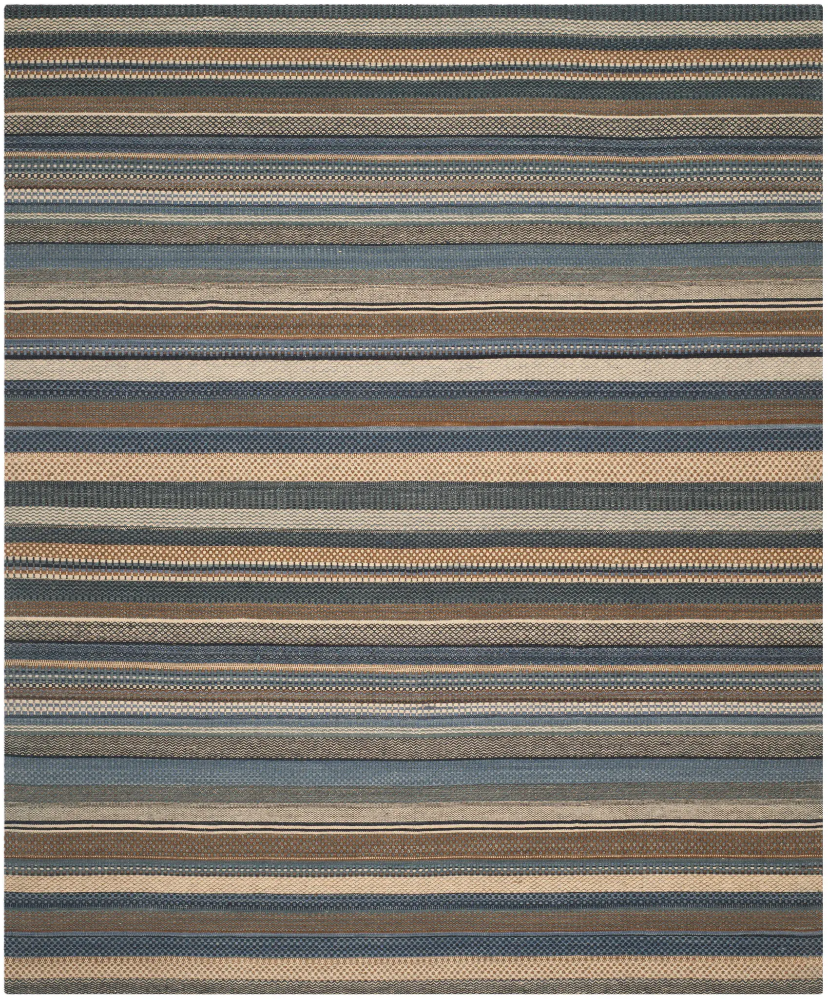 Kilim Tribal Stripe Hand-Woven Wool Rug