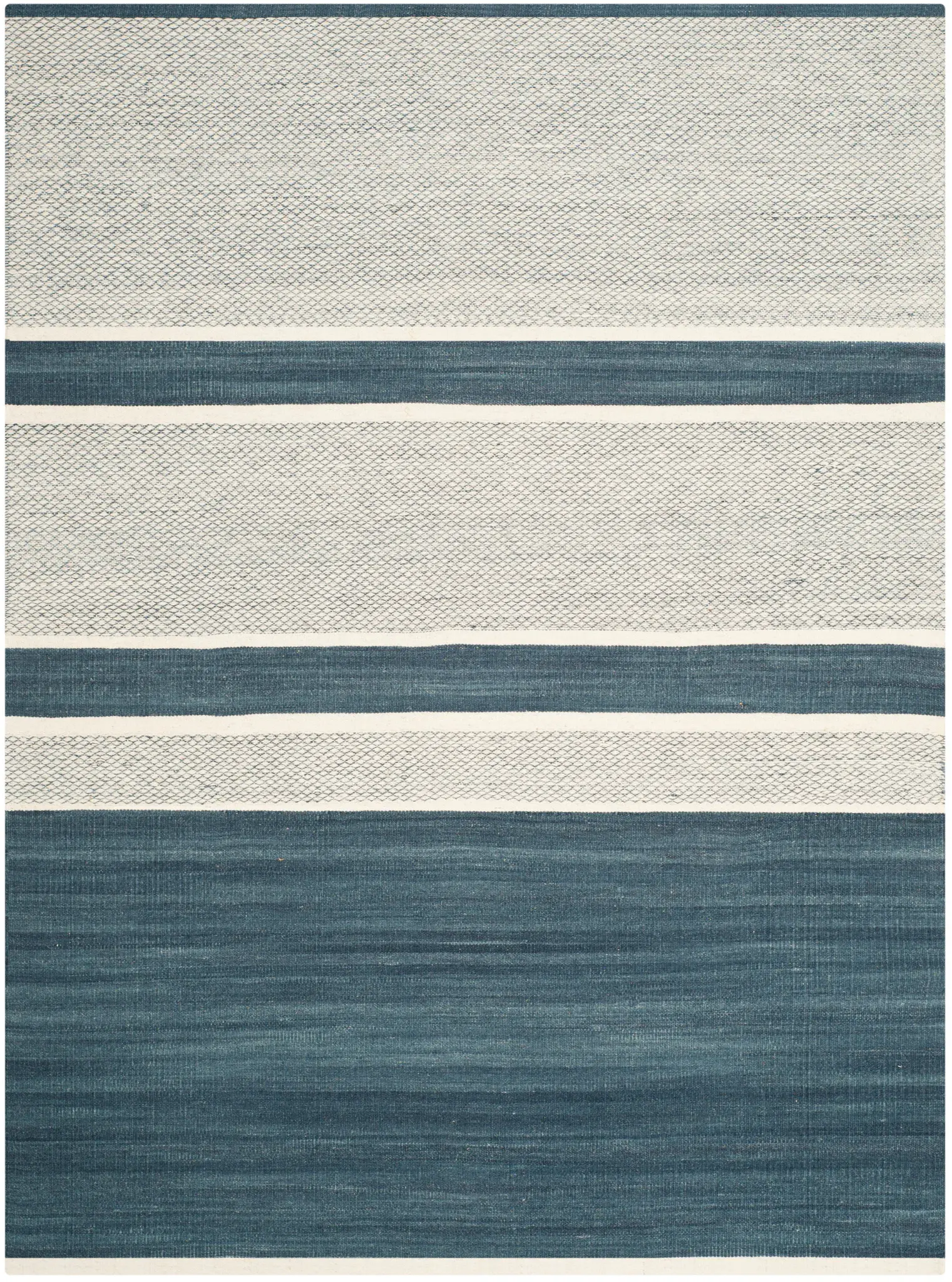 Kilim Striped Hand-Woven Wool Rug