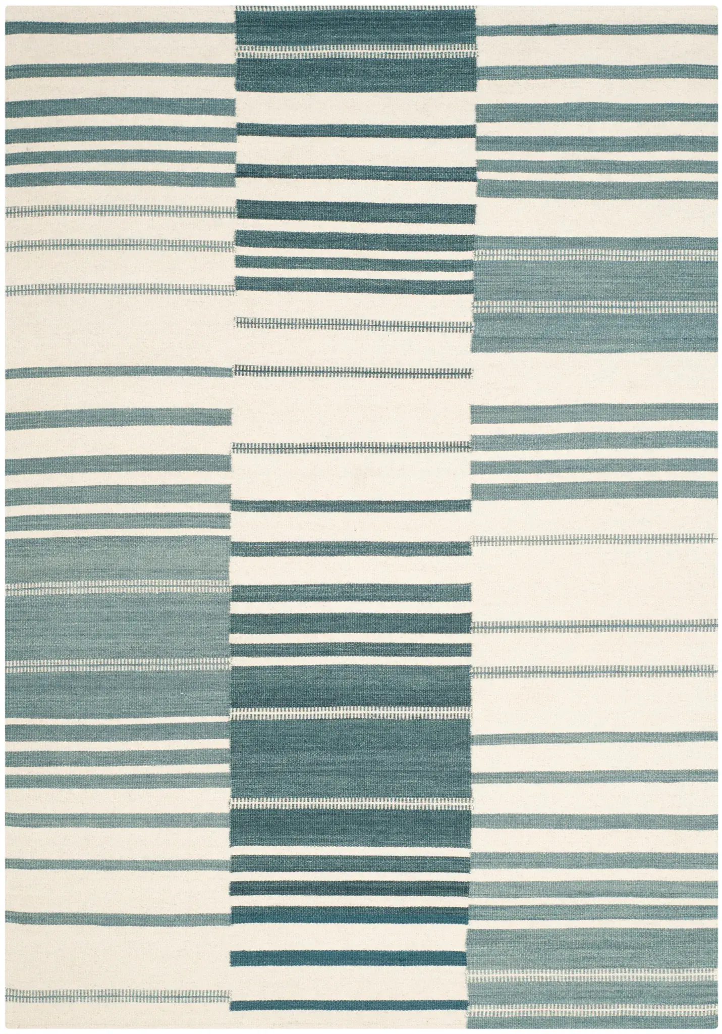 Kilim Blocked Stripe Hand-Woven Wool Rug