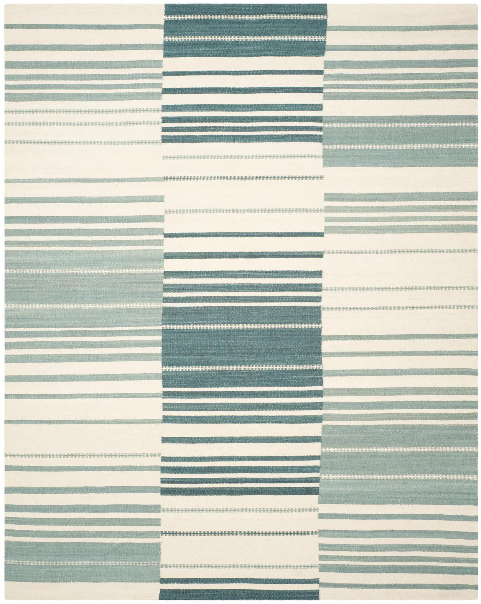 Kilim Blocked Stripe Hand-Woven Wool Rug