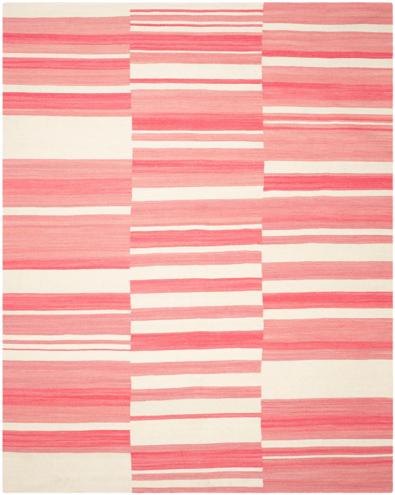 Kilim Blocked Stripe Hand-Woven Wool Rug