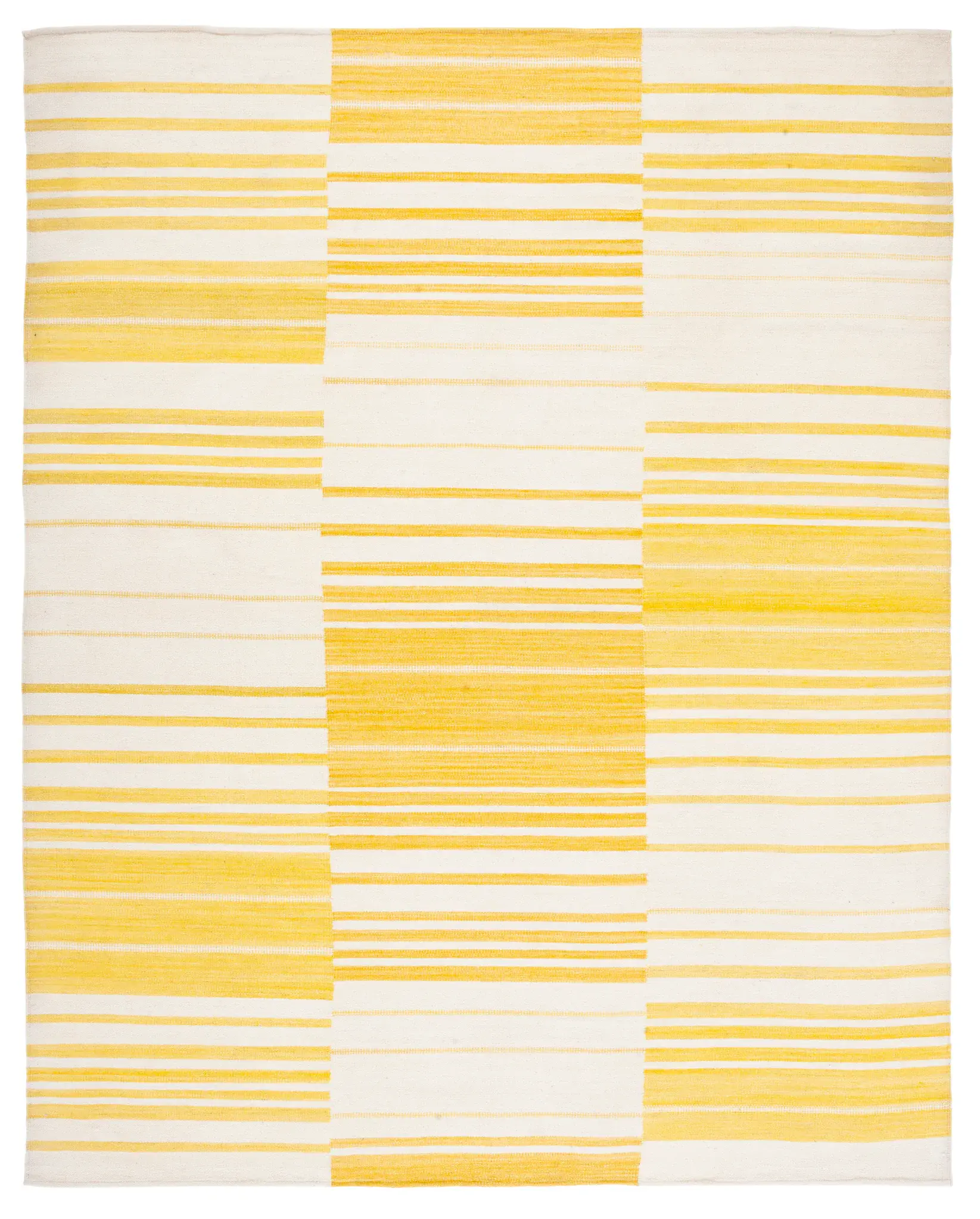 Kilim Blocked Stripe Hand-Woven Wool Rug