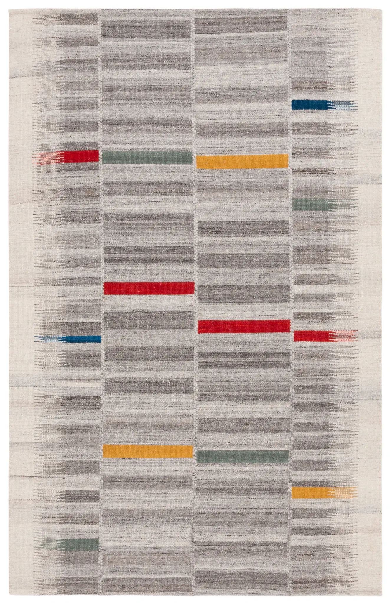Kilim Striped Panel Flatweave Wool Rug