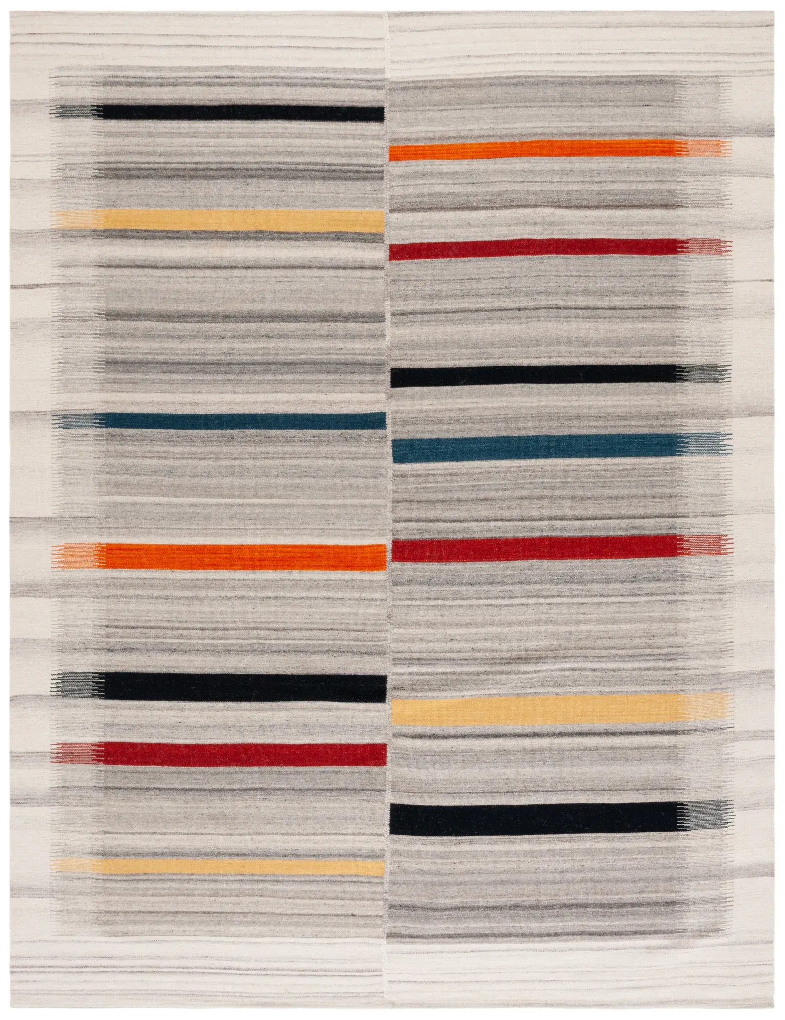 Kilim Offset Stripe Flatweave Wool Rug
