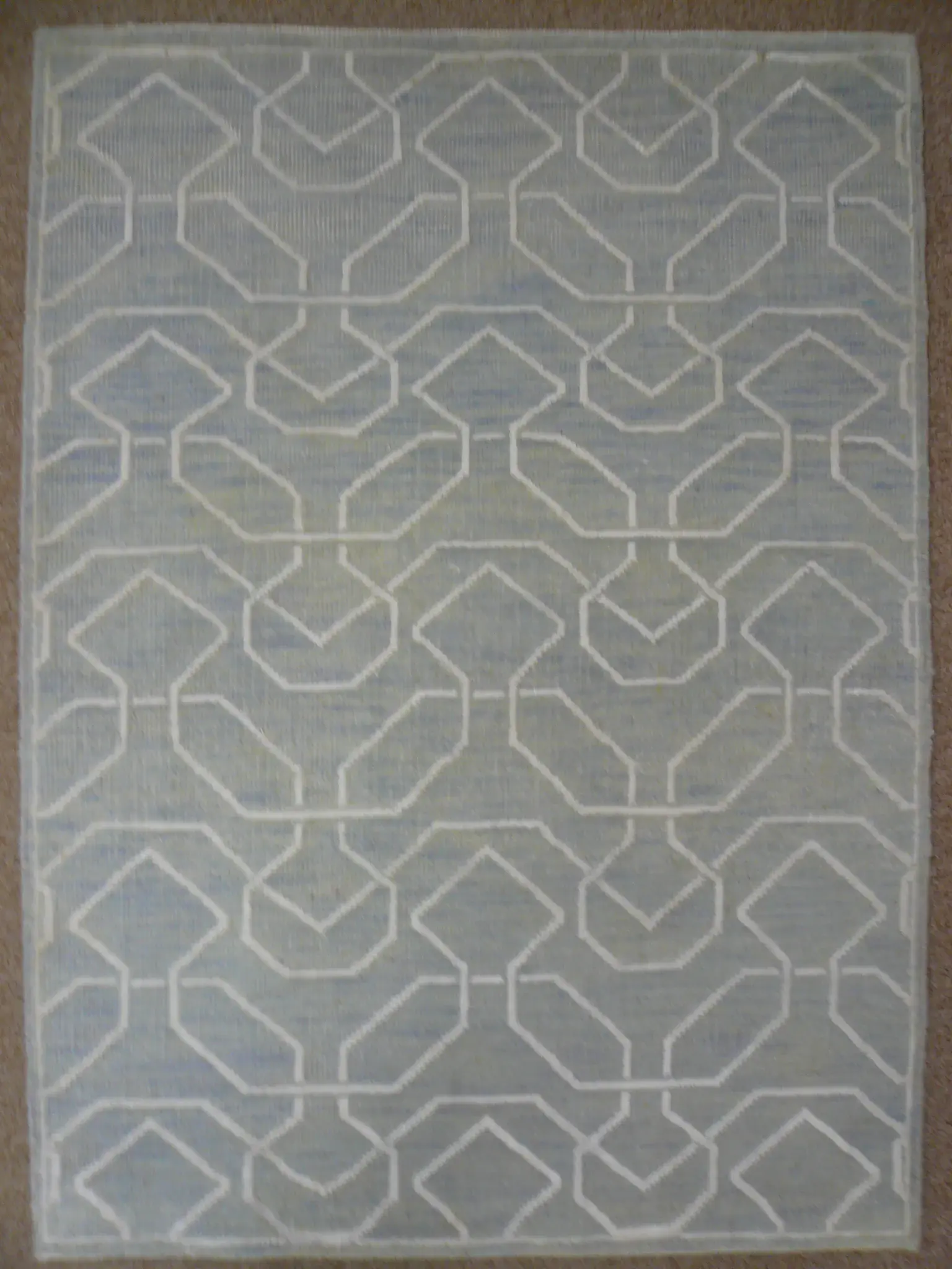 Kensington Interlocking Lattice Hand-Knotted Rug