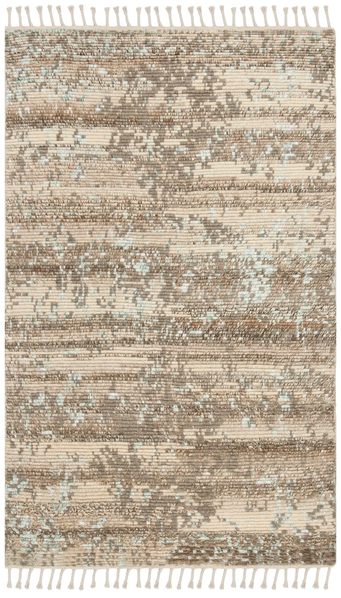 Kenya Abstract Striated Hand-Knotted Wool Rug
