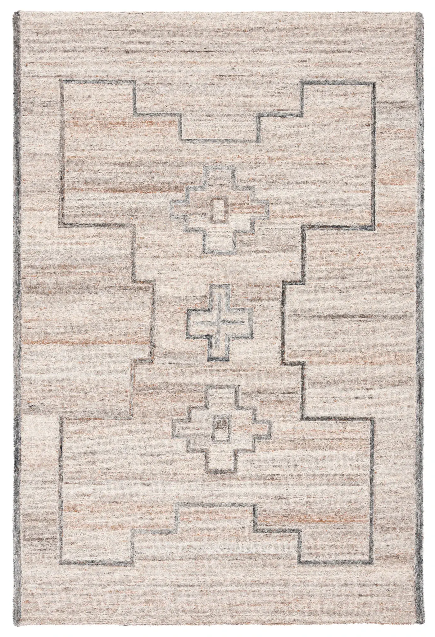 Kenya Stepped Emblem Hand-Tufted Wool Rug