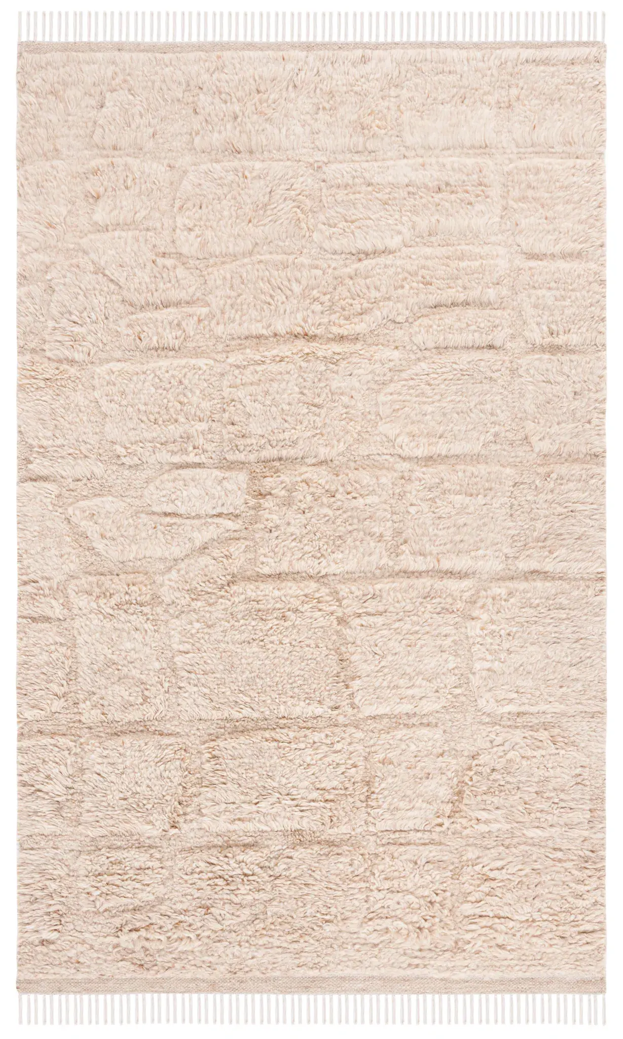 Kenya Carved Grid Shag Wool Rug