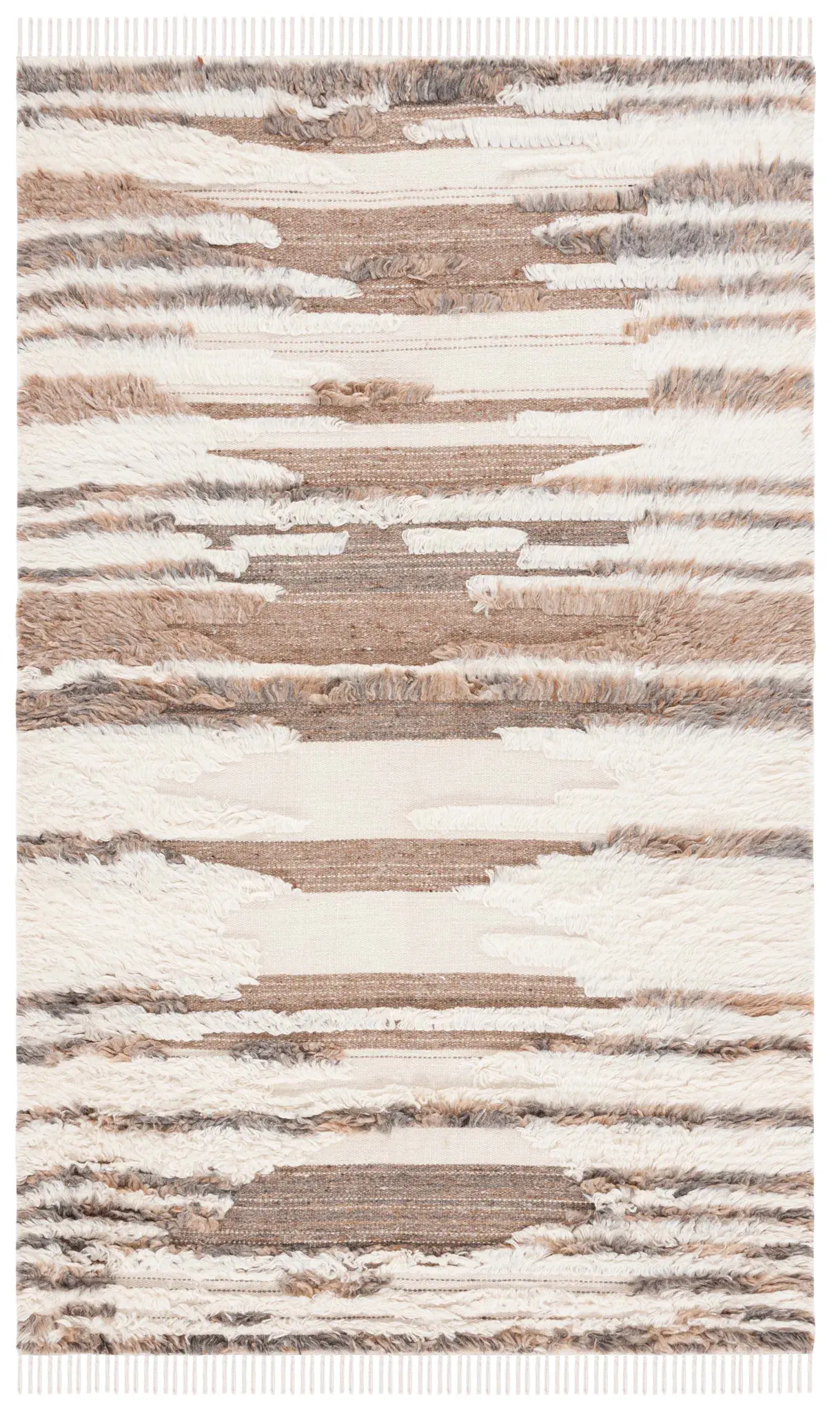 Kenya Textured Stripe Shag Wool Rug