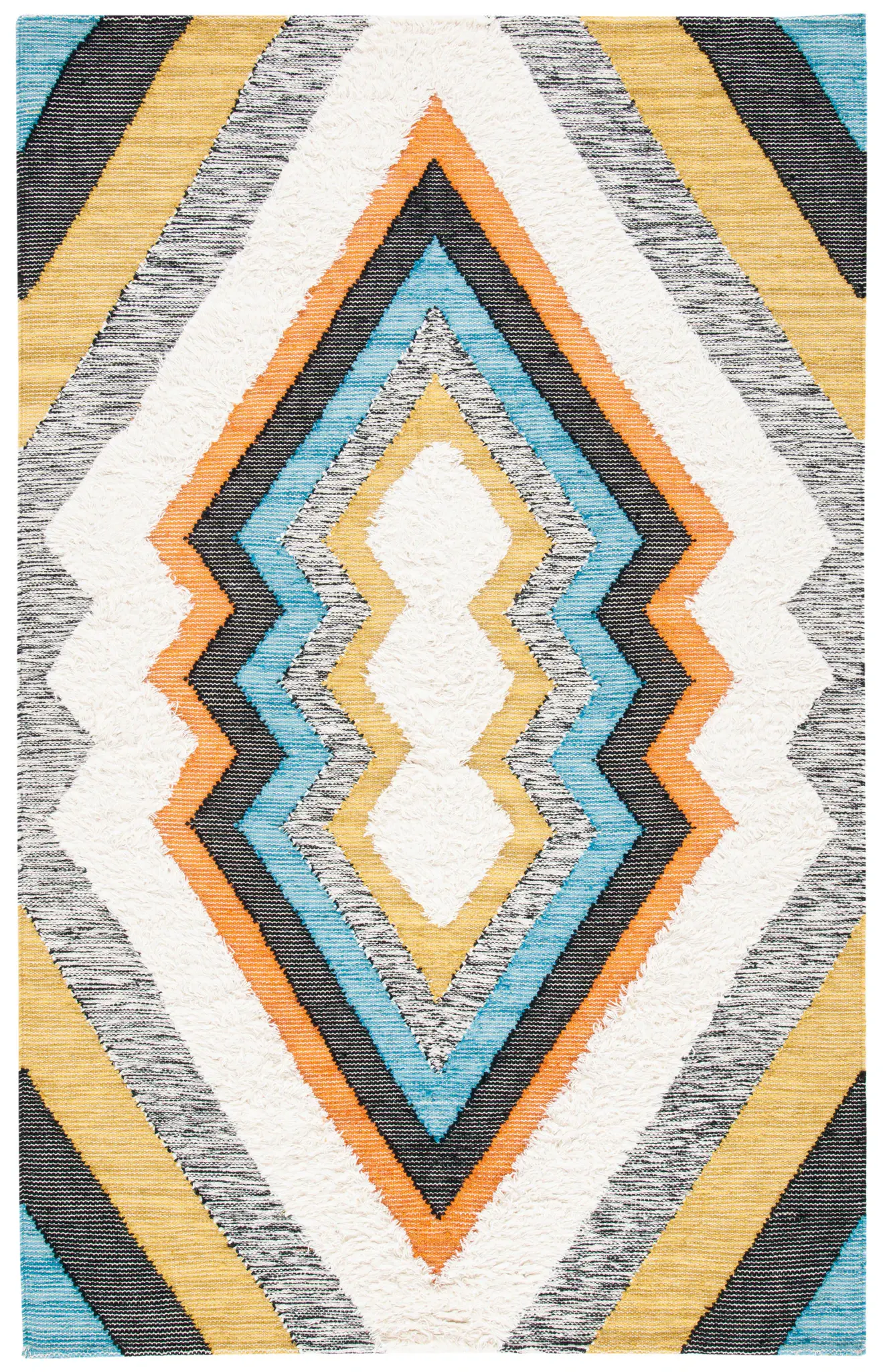 Kenya Concentric Diamond Hand-Woven Wool Rug