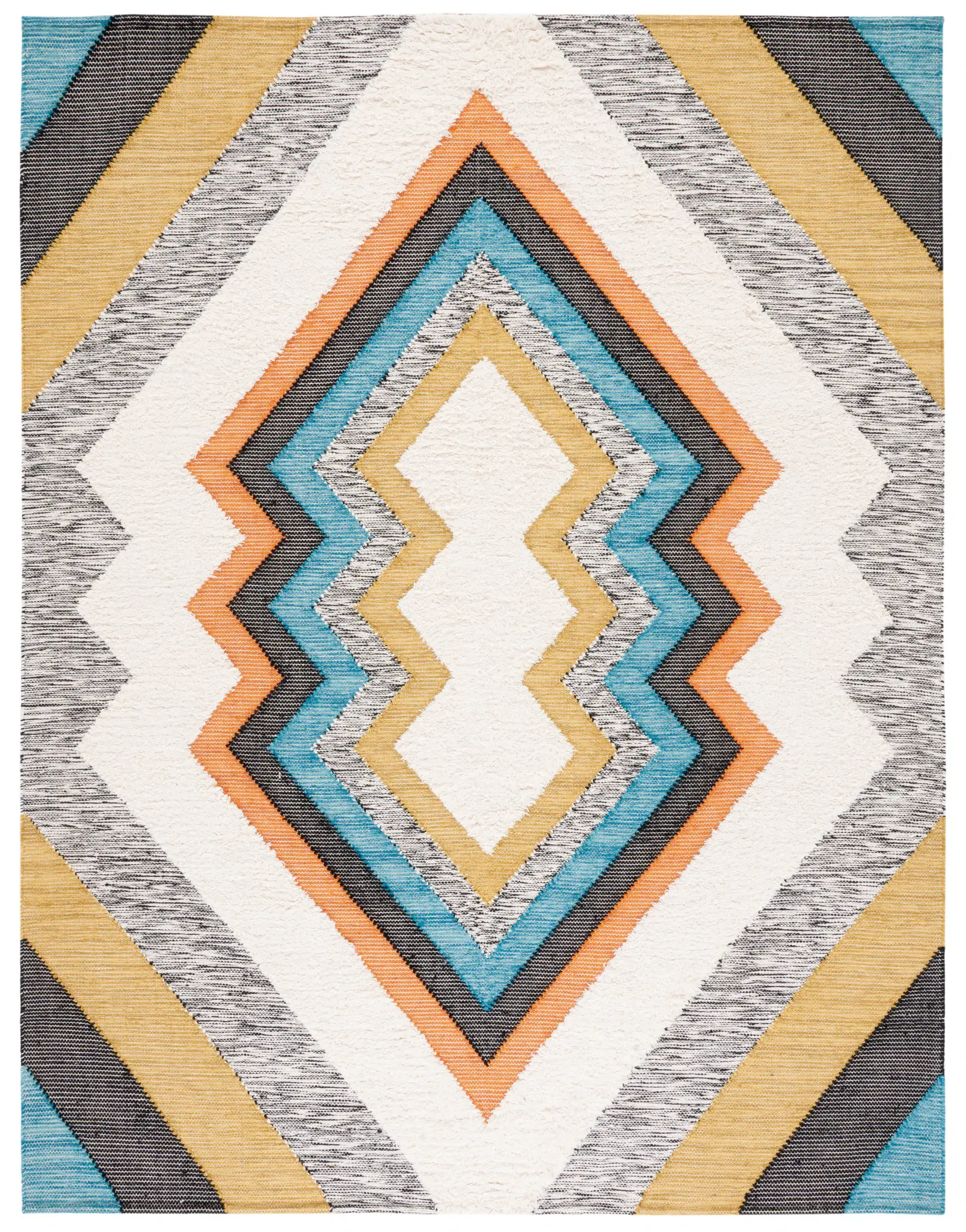 Kenya Concentric Diamond Hand-Woven Wool Rug