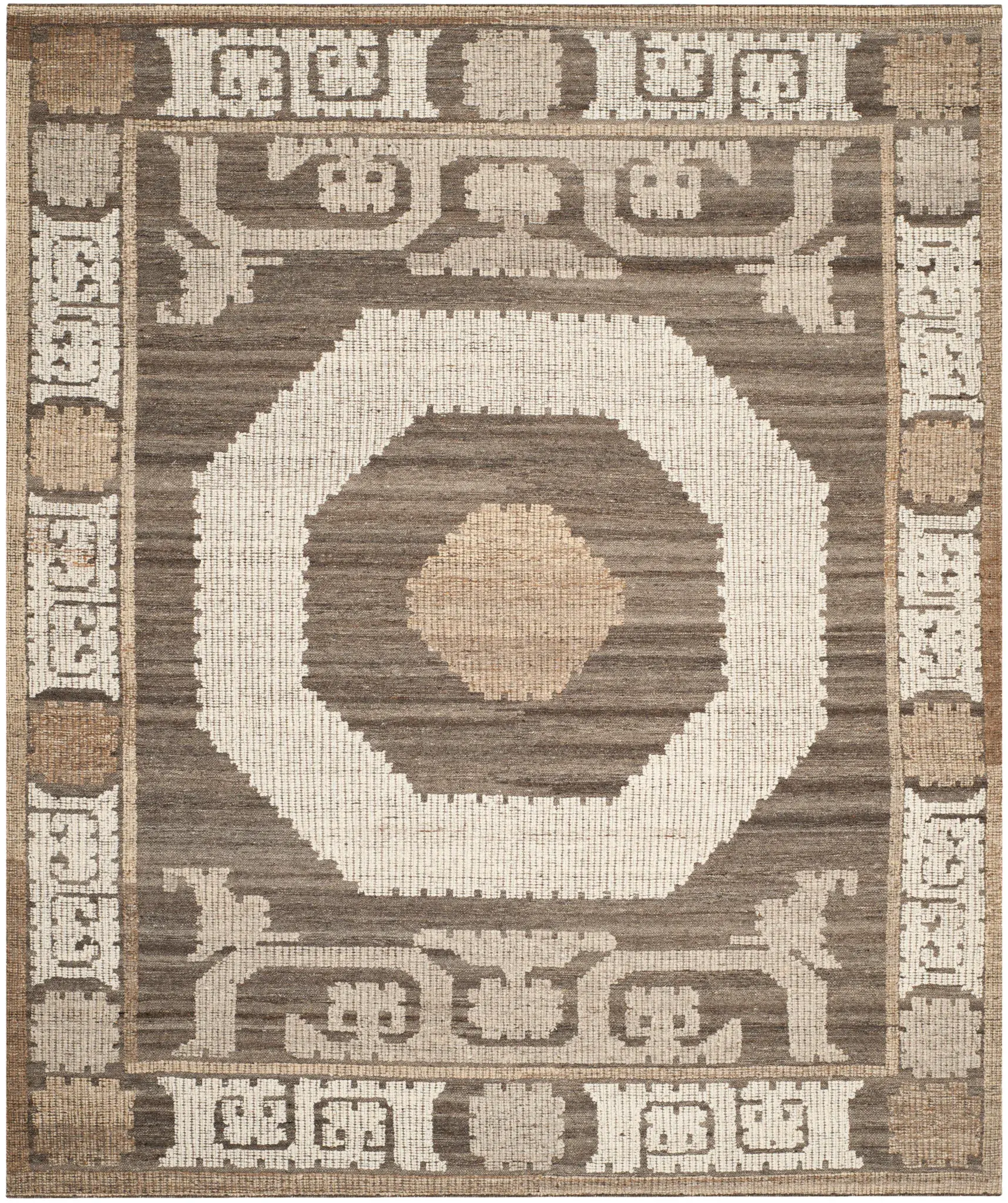 Kenya Concentric Medallion Hand-Knotted Wool Rug