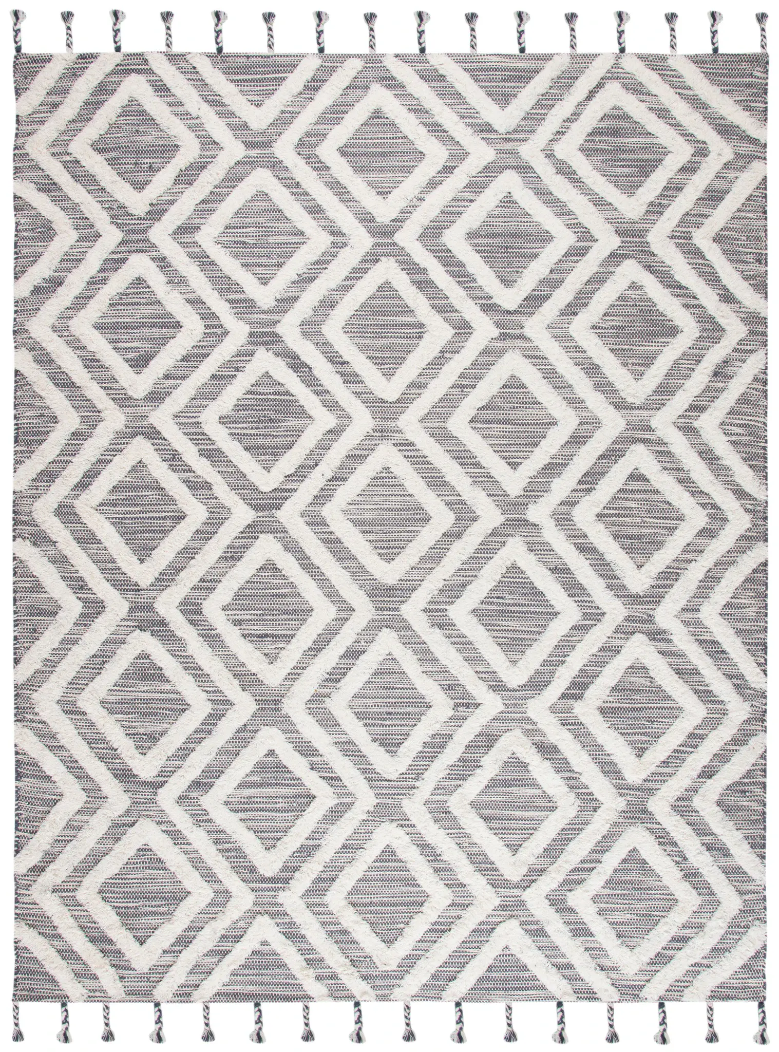 Kenya Diamond Trellis Hand-Tufted Shag Wool Rug