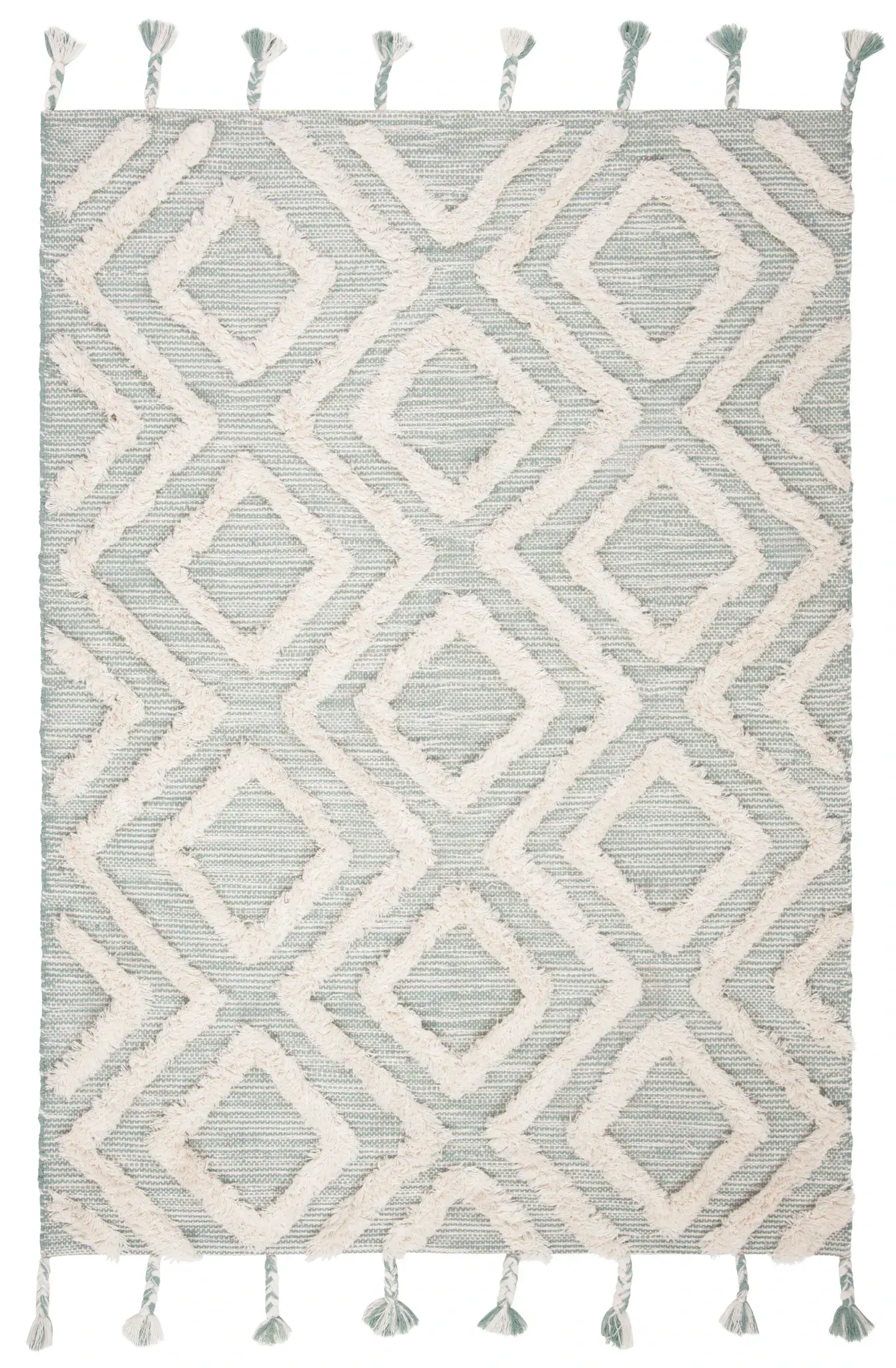 Kenya Diamond Trellis Hand-Tufted Shag Wool Rug