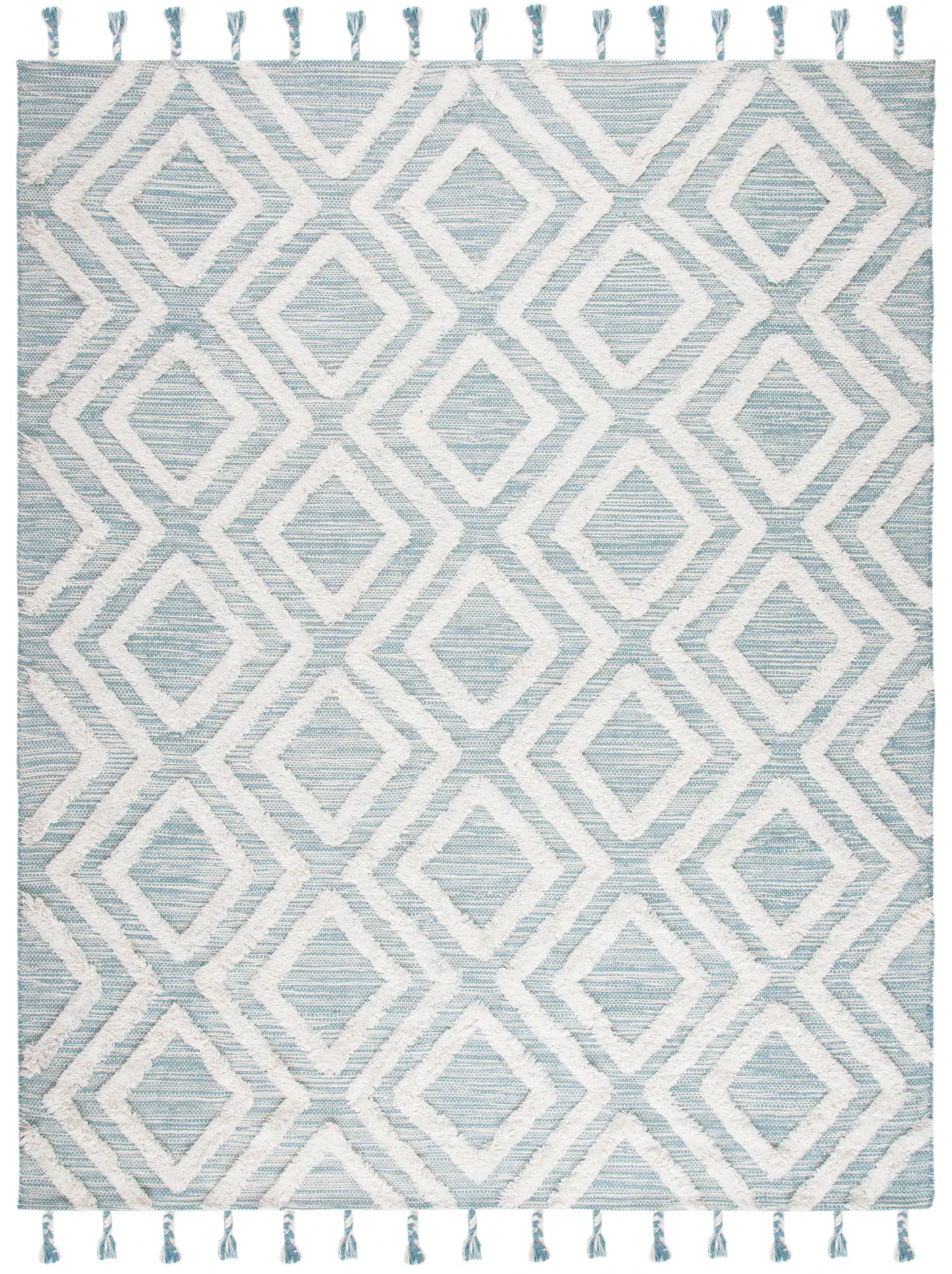 Kenya Diamond Trellis Hand-Tufted Shag Wool Rug