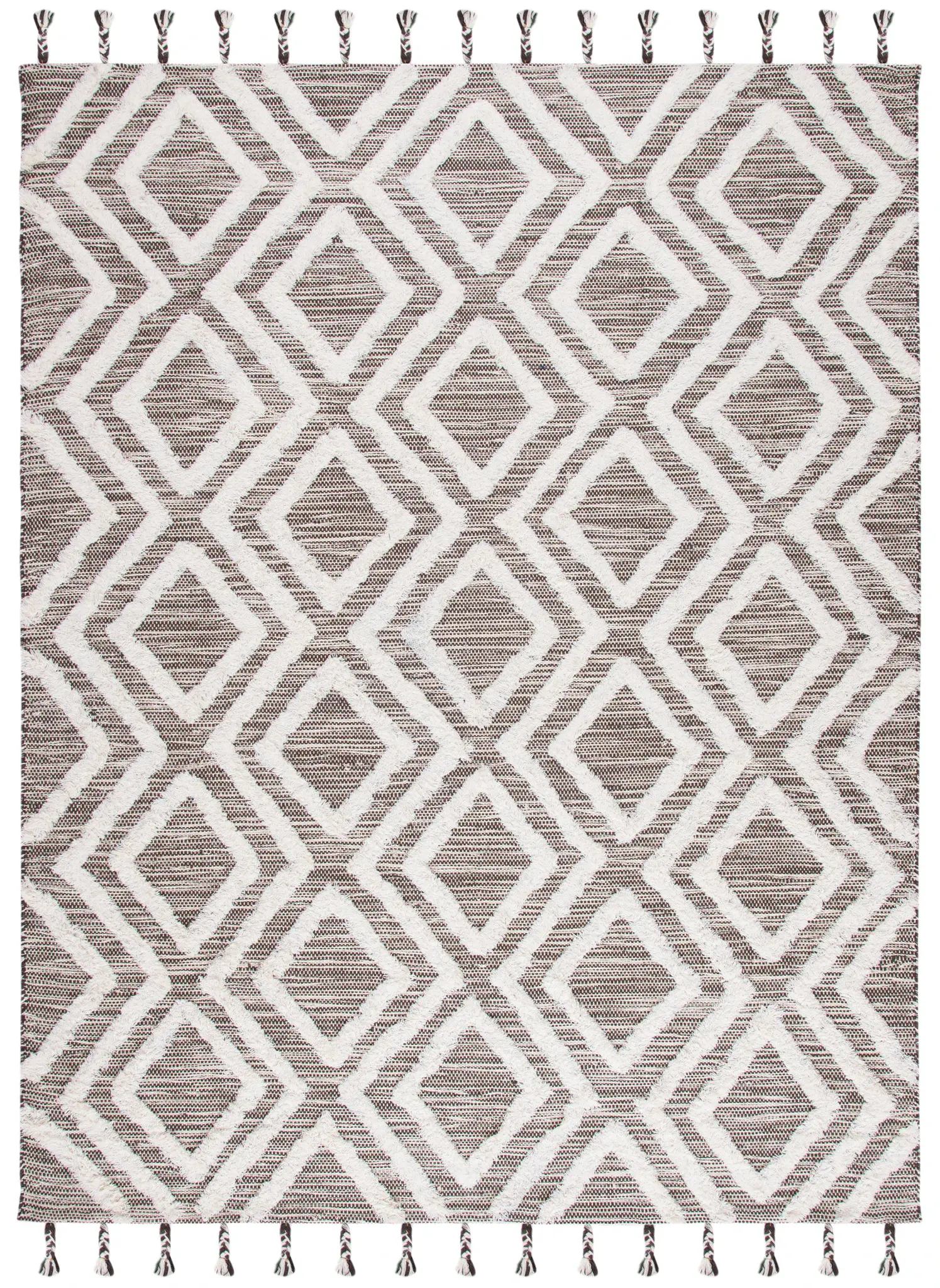 Kenya Diamond Trellis Hand-Tufted Shag Wool Rug
