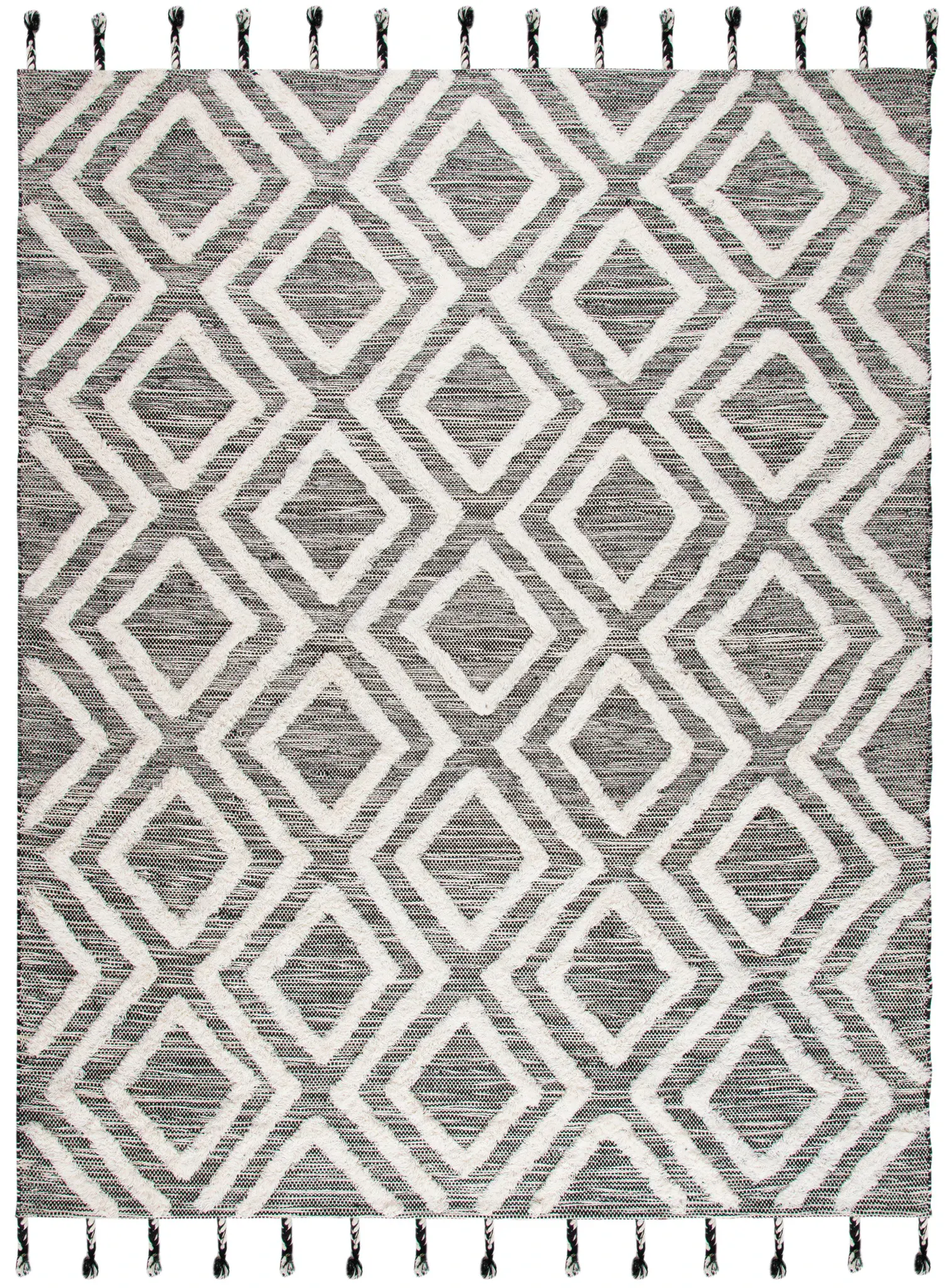 Kenya Diamond Trellis Hand-Tufted Shag Wool Rug