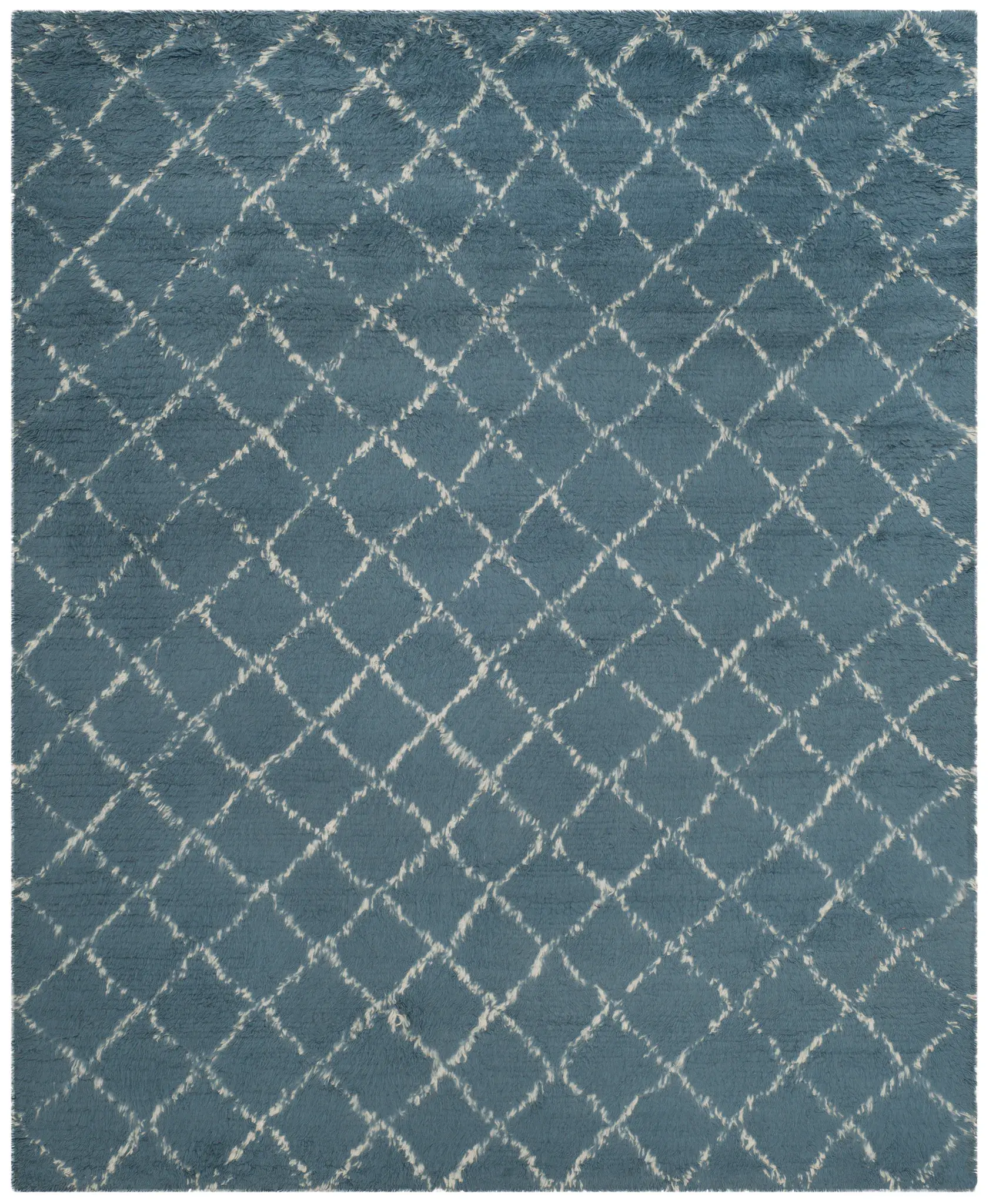 Kenya Diamond Trellis Hand-Knotted Shag Rug