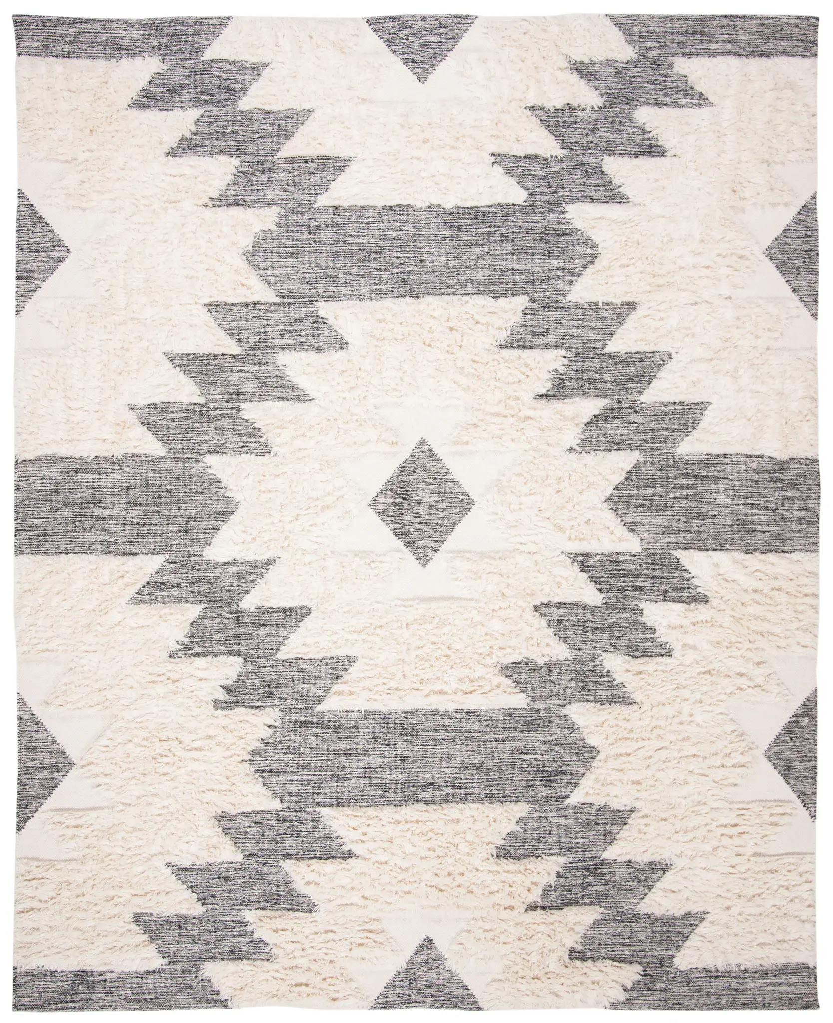 Kenya Southwestern Diamond Hand-Woven Shag Wool Rug