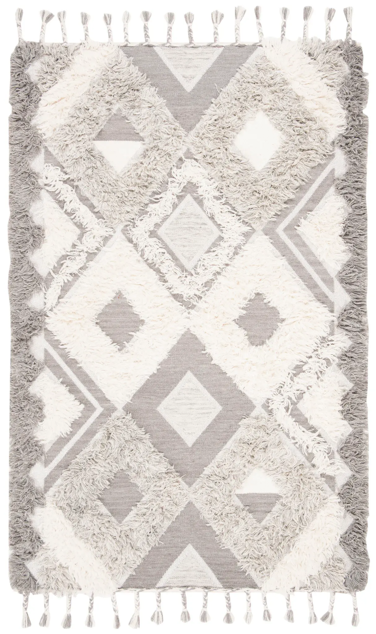 Kenya Diamond Lattice Hand-Knotted Shag Rug