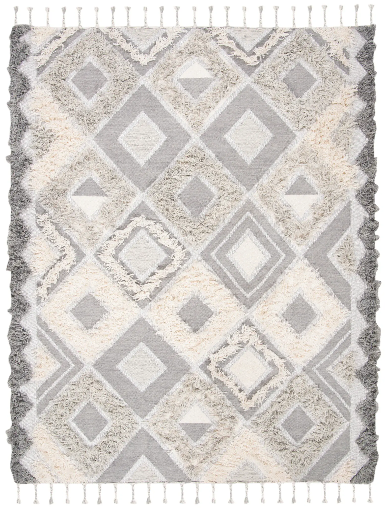 Kenya Diamond Lattice Hand-Knotted Shag Rug