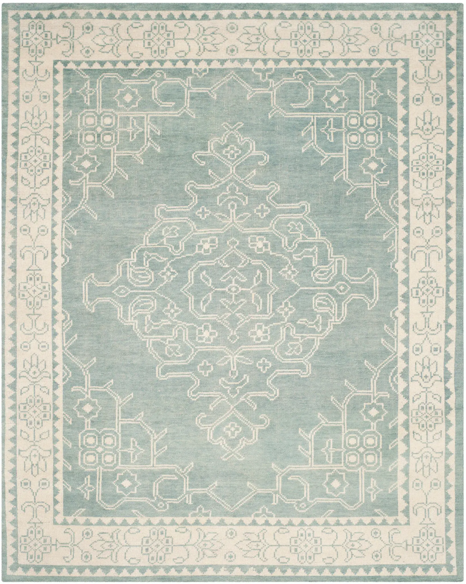 Kenya Geometric Medallion Hand-Knotted Wool Rug