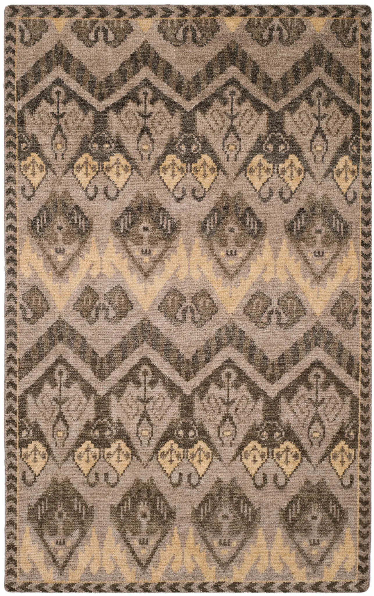 Kenya Banded Ikat Hand-Knotted Wool Rug