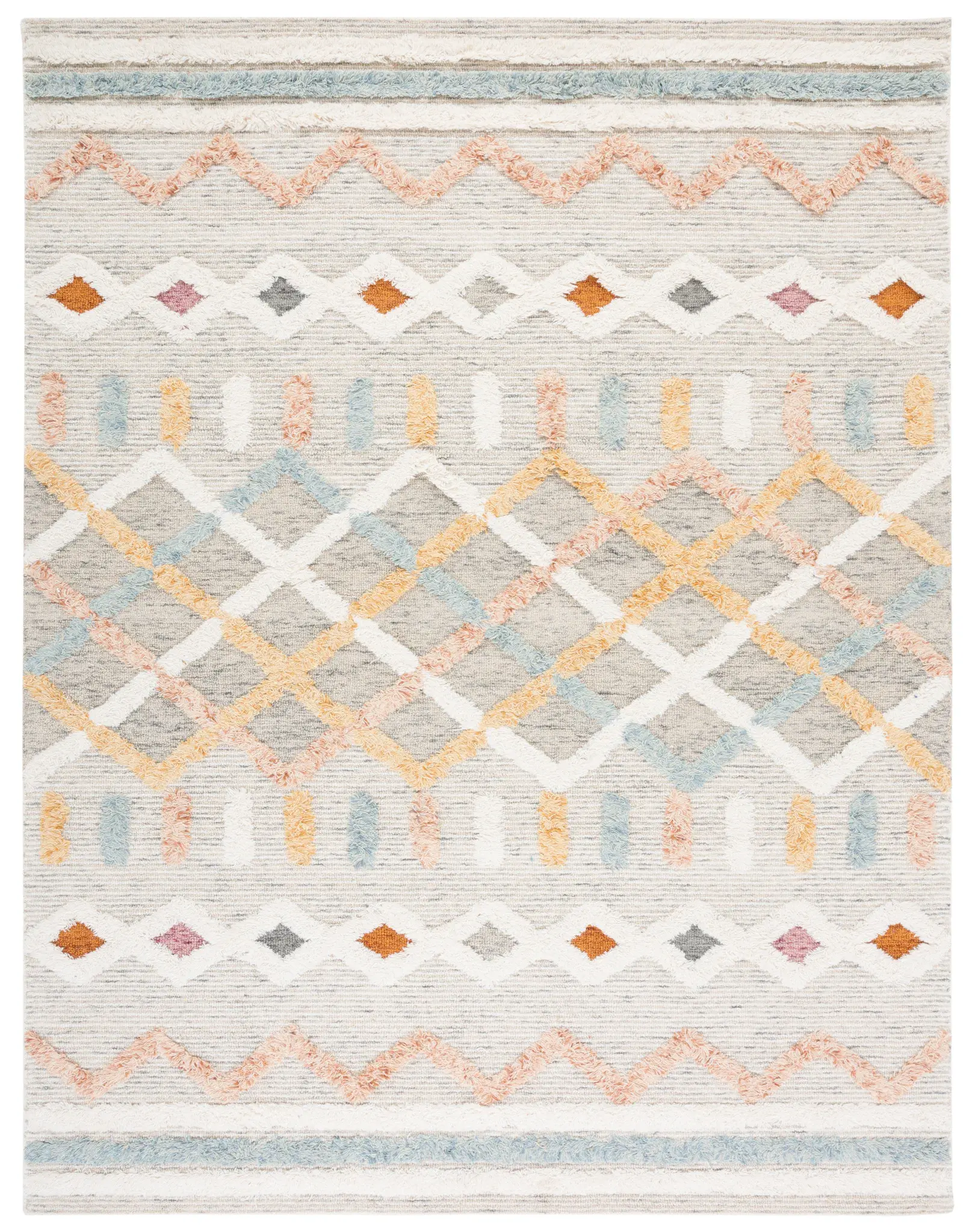 Kenya Diamond Lattice Hand-Tufted Wool Rug