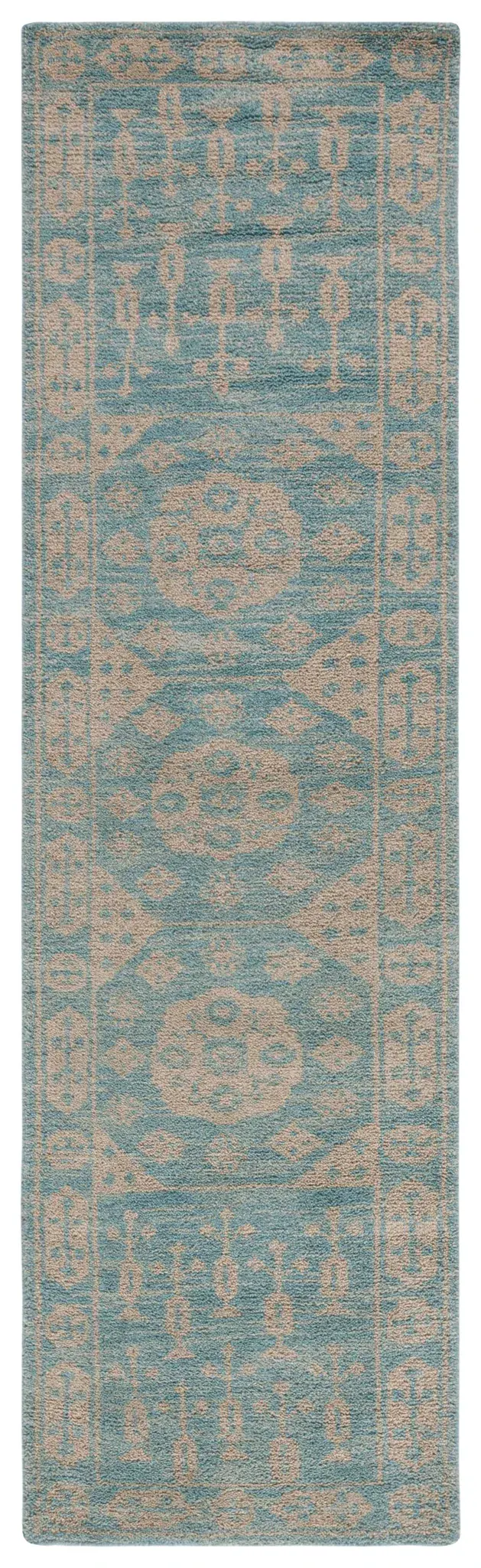 Kenya Faded Medallion Hand-Knotted Wool Rug