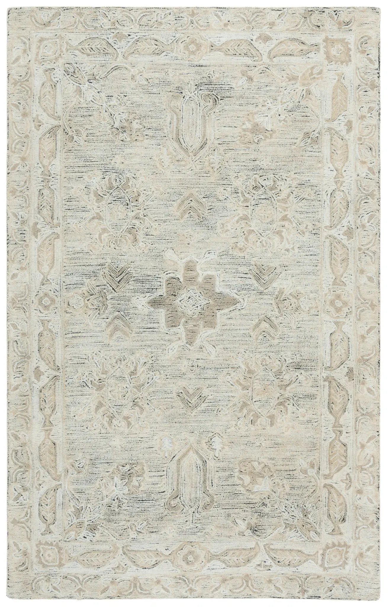 Kenya Bordered Medallion Hand-Tufted Rug