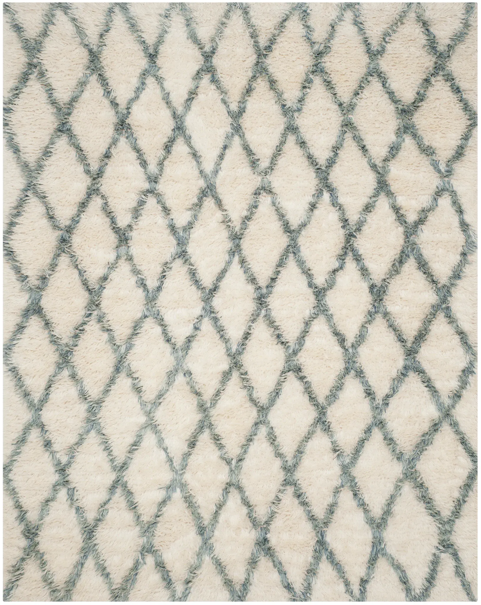 Kenya Diamond Trellis Hand-Knotted Shag Wool Rug