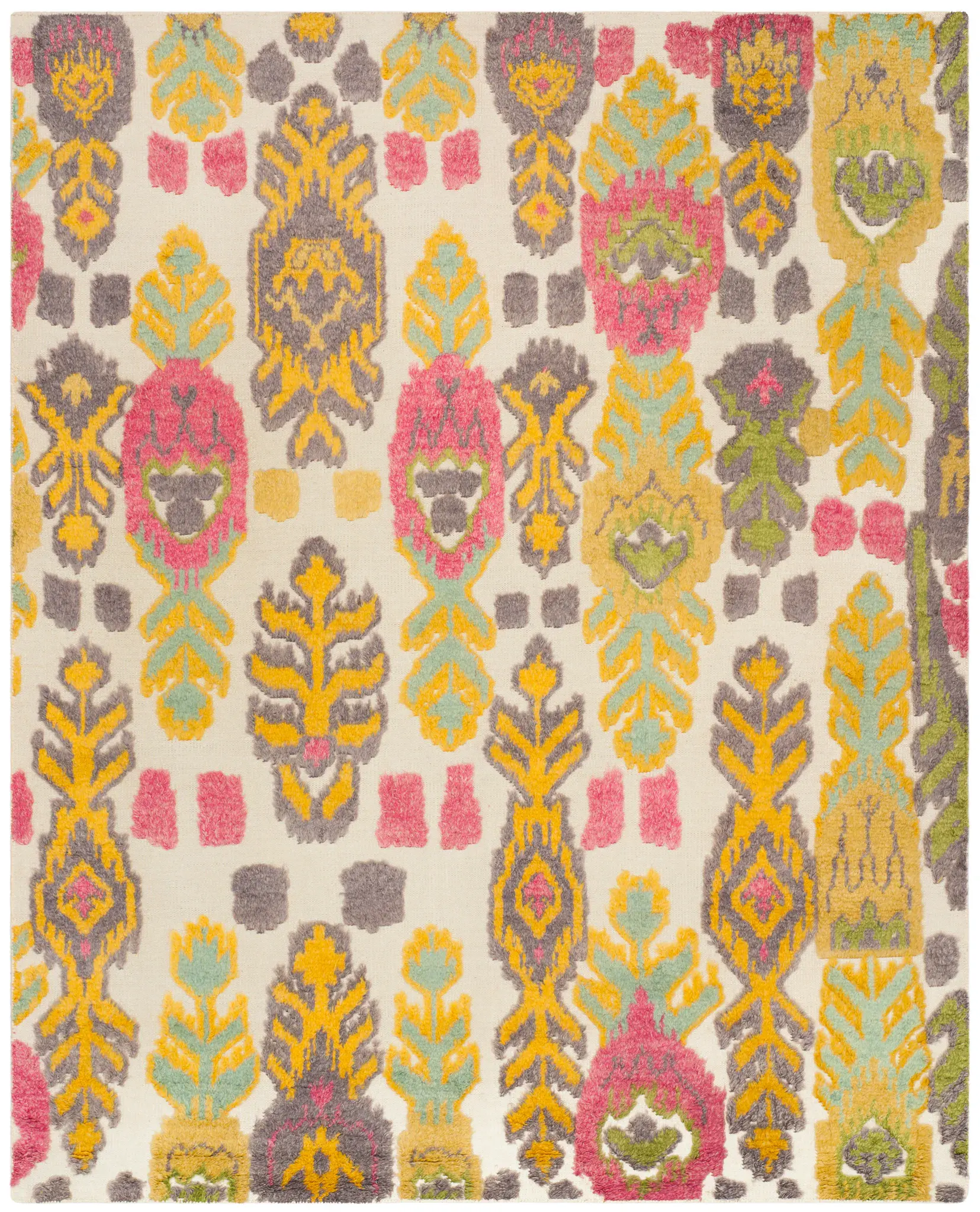 Kenya Ikat Botanical Hand-Knotted Wool Rug