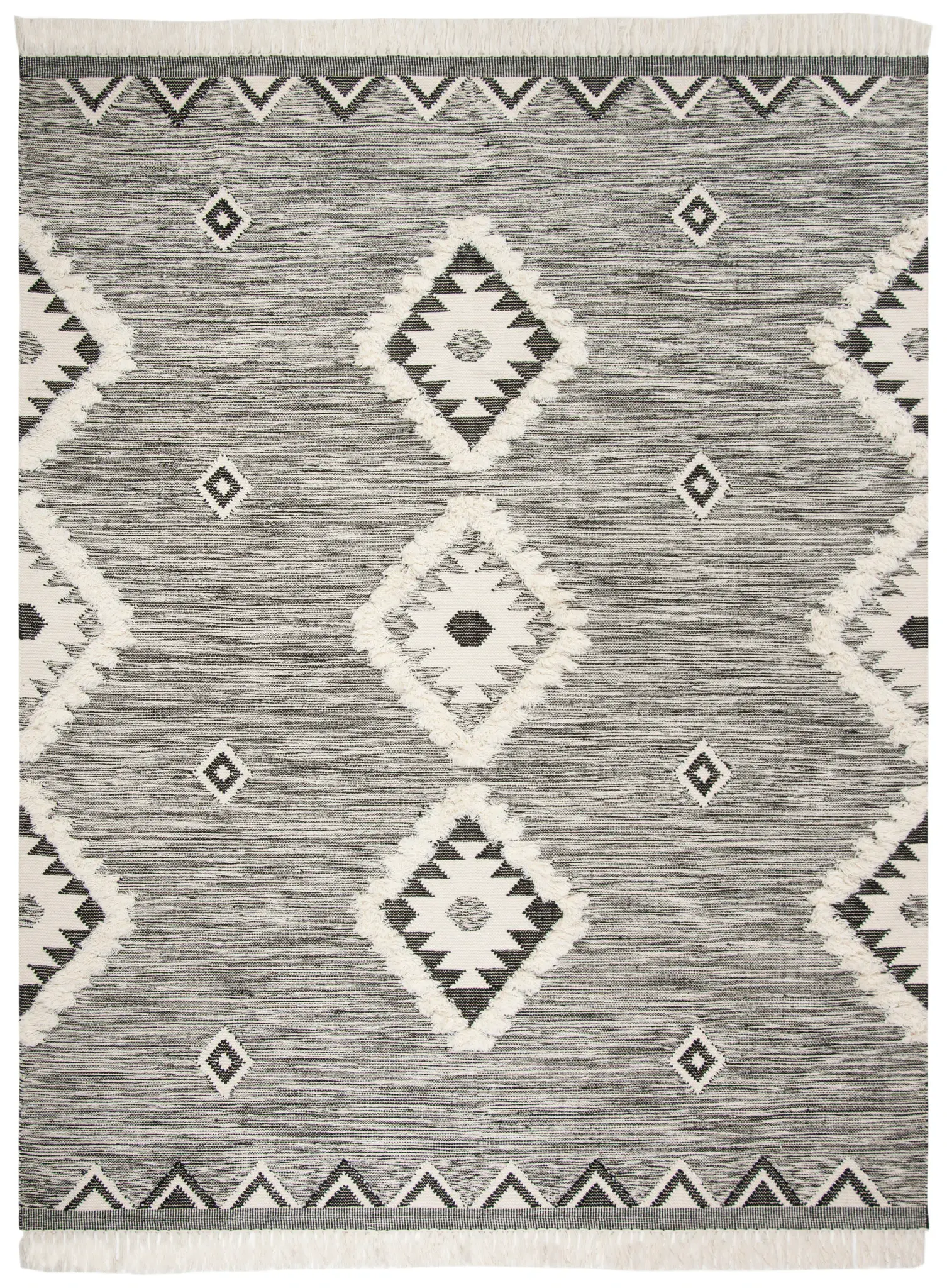 Kenya Diamond Hand-Knotted Shag Wool Rug