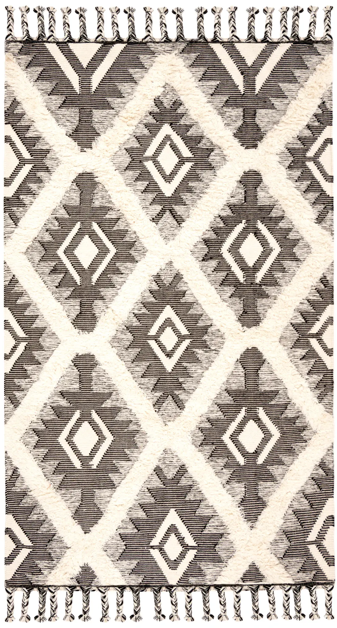 Kenya Tribal Diamond Hand-Knotted Shag Wool Rug