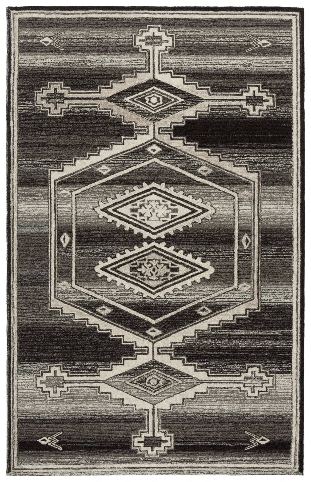Kenya Stepped Medallion Hand-Tufted Wool Rug