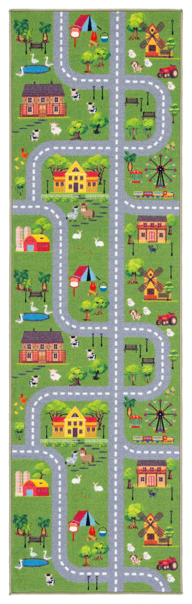 Kids Playhouse Road Map Washable Rug