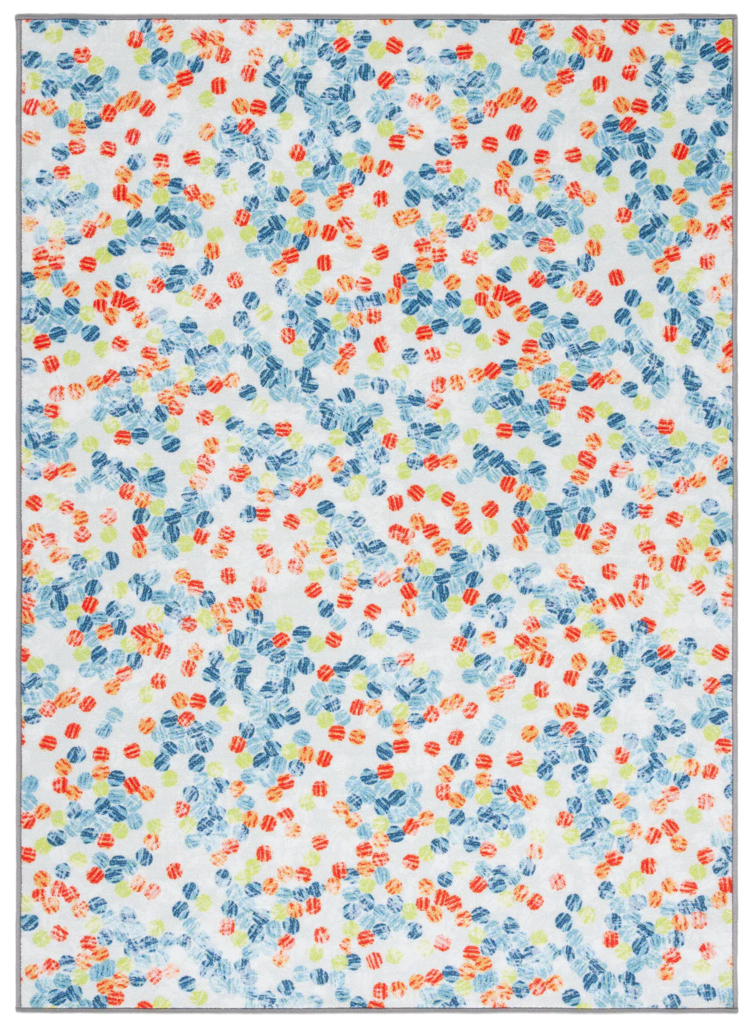 Kids Playhouse Scattered Dot Washable Rug