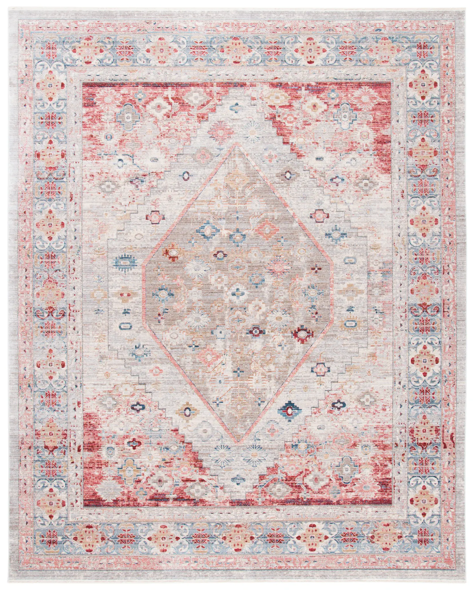 Kenitra Distressed Diamond Medallion Rug