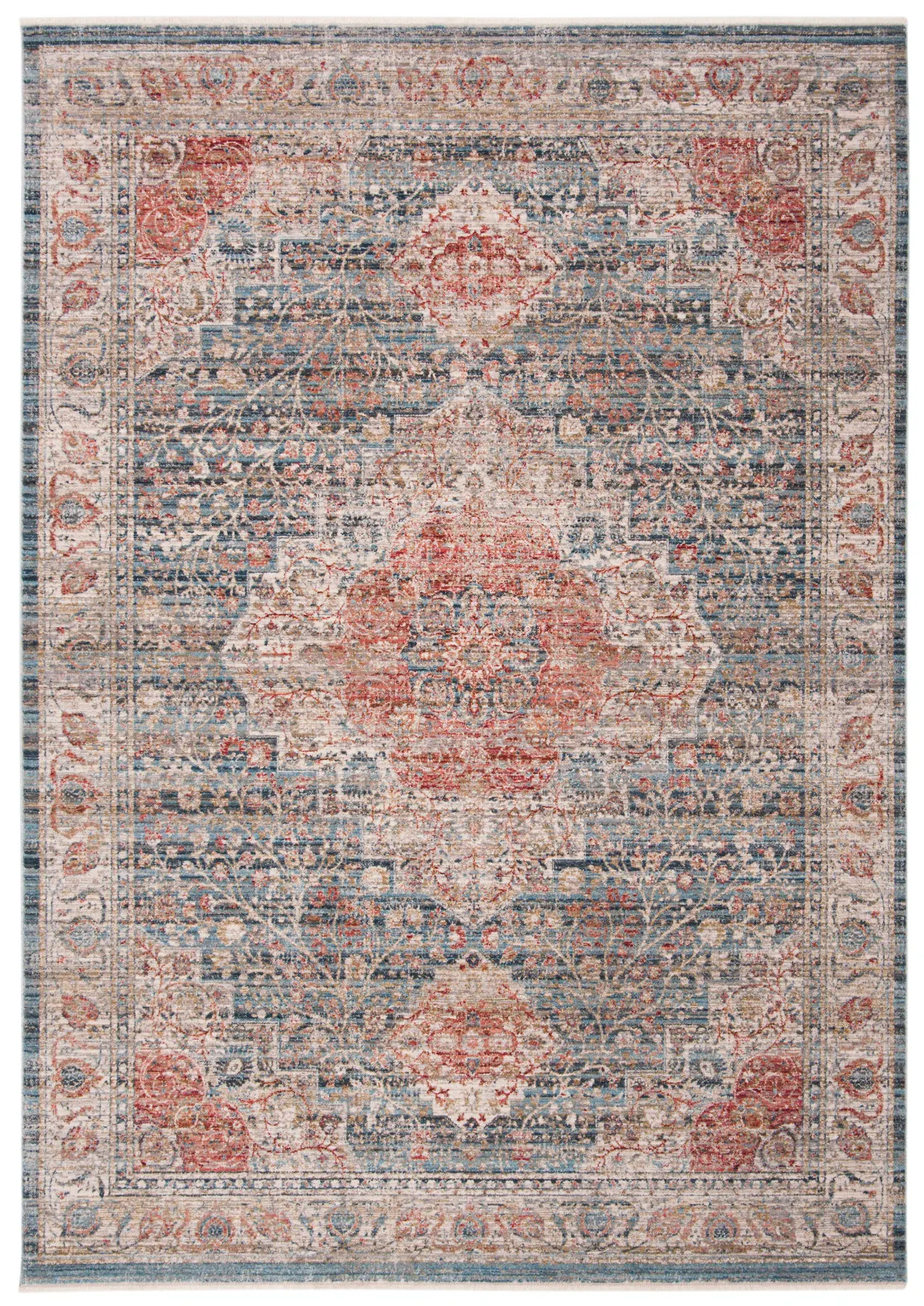 Kenitra Distressed Floral Medallion Rug