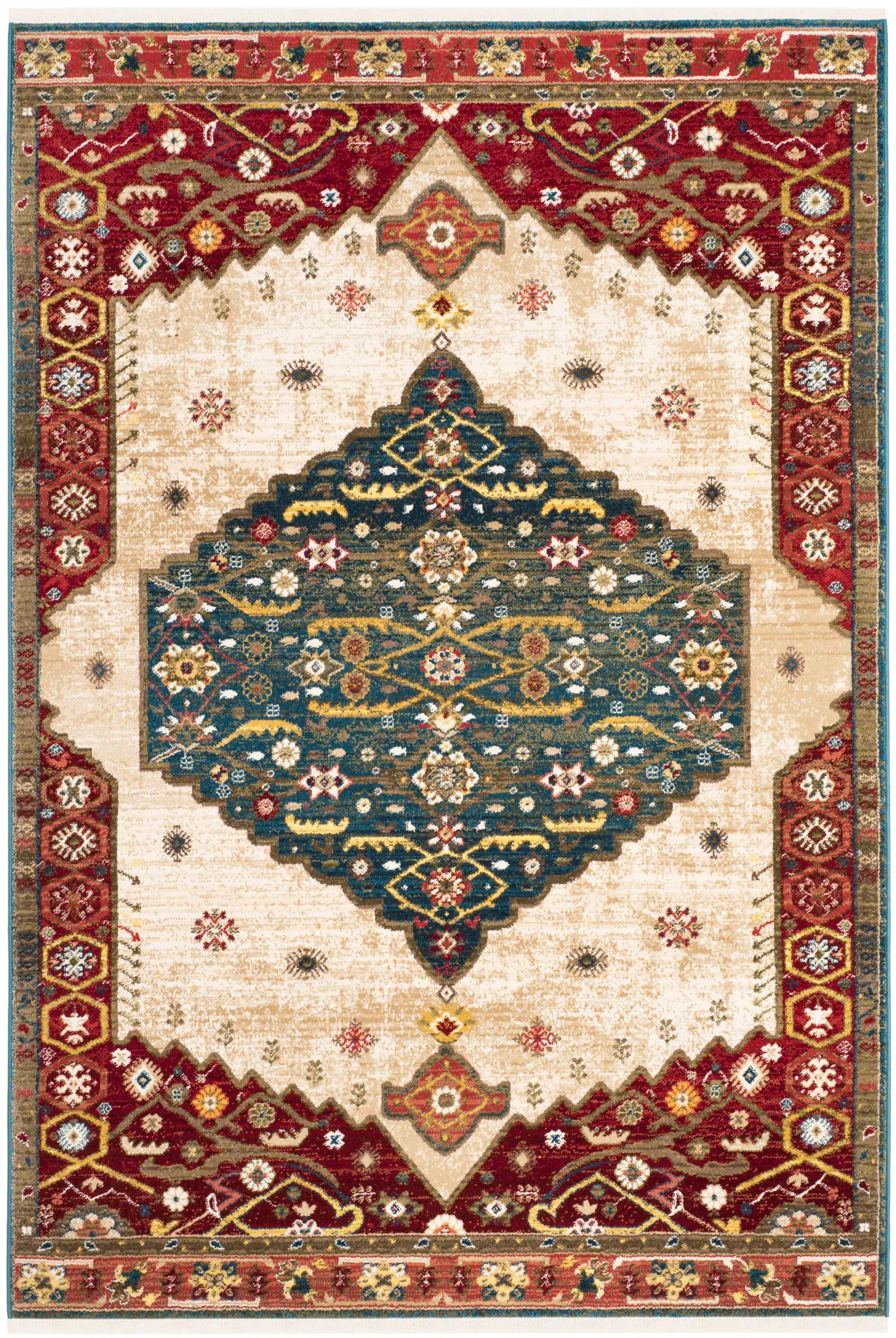 Kashan Medallion Bordered Rug