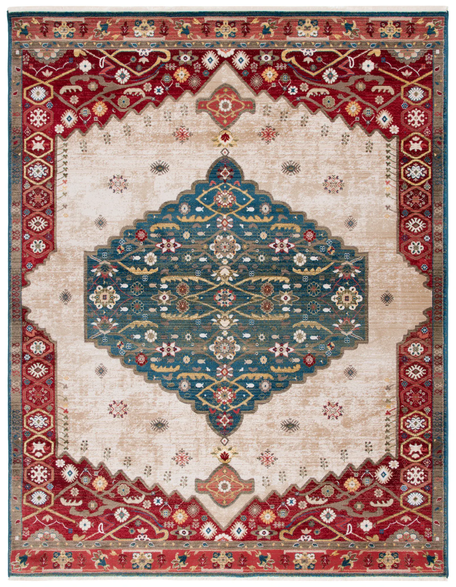 Kashan Medallion Bordered Rug