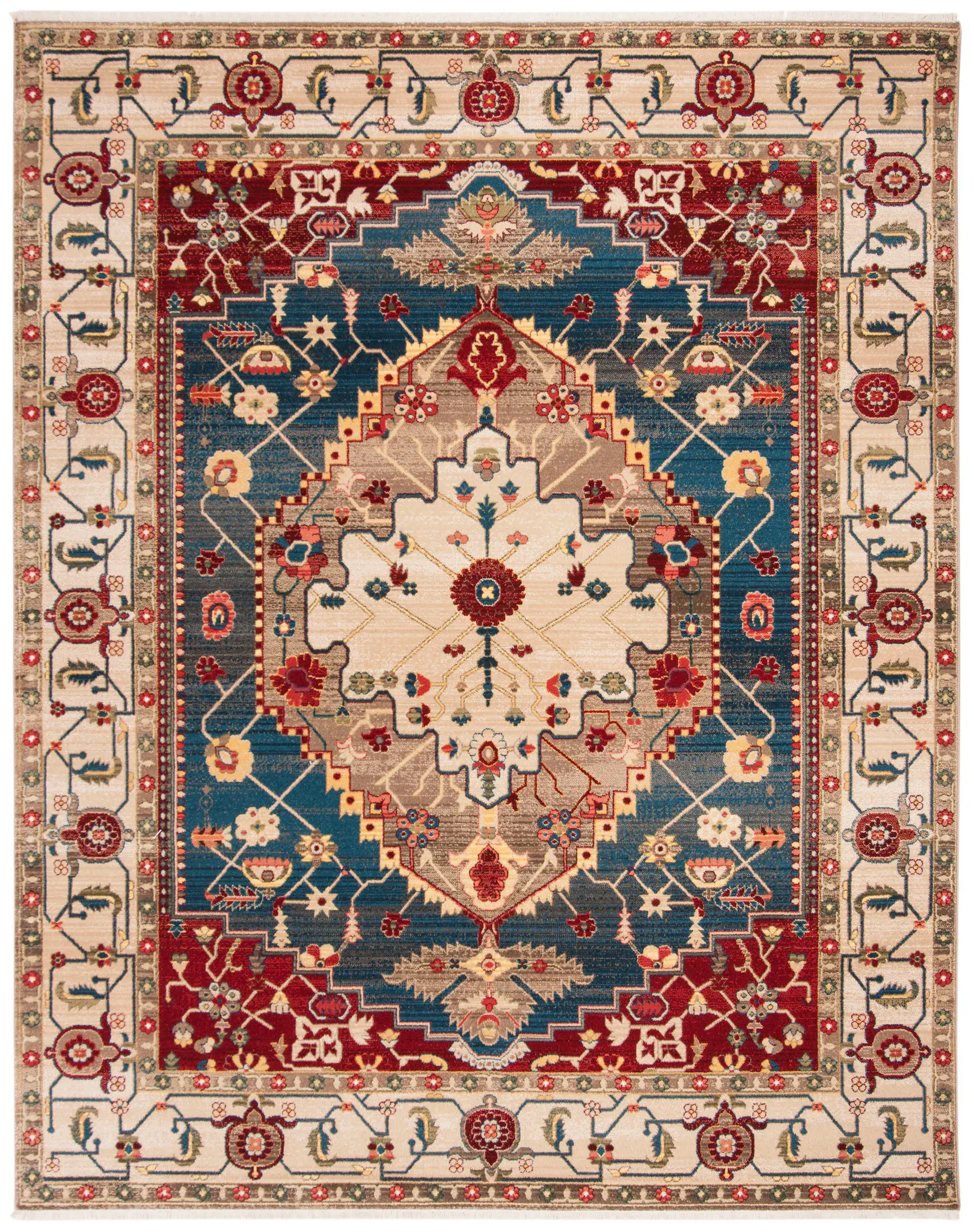 Kashan Geometric Diamond Medallion Rug