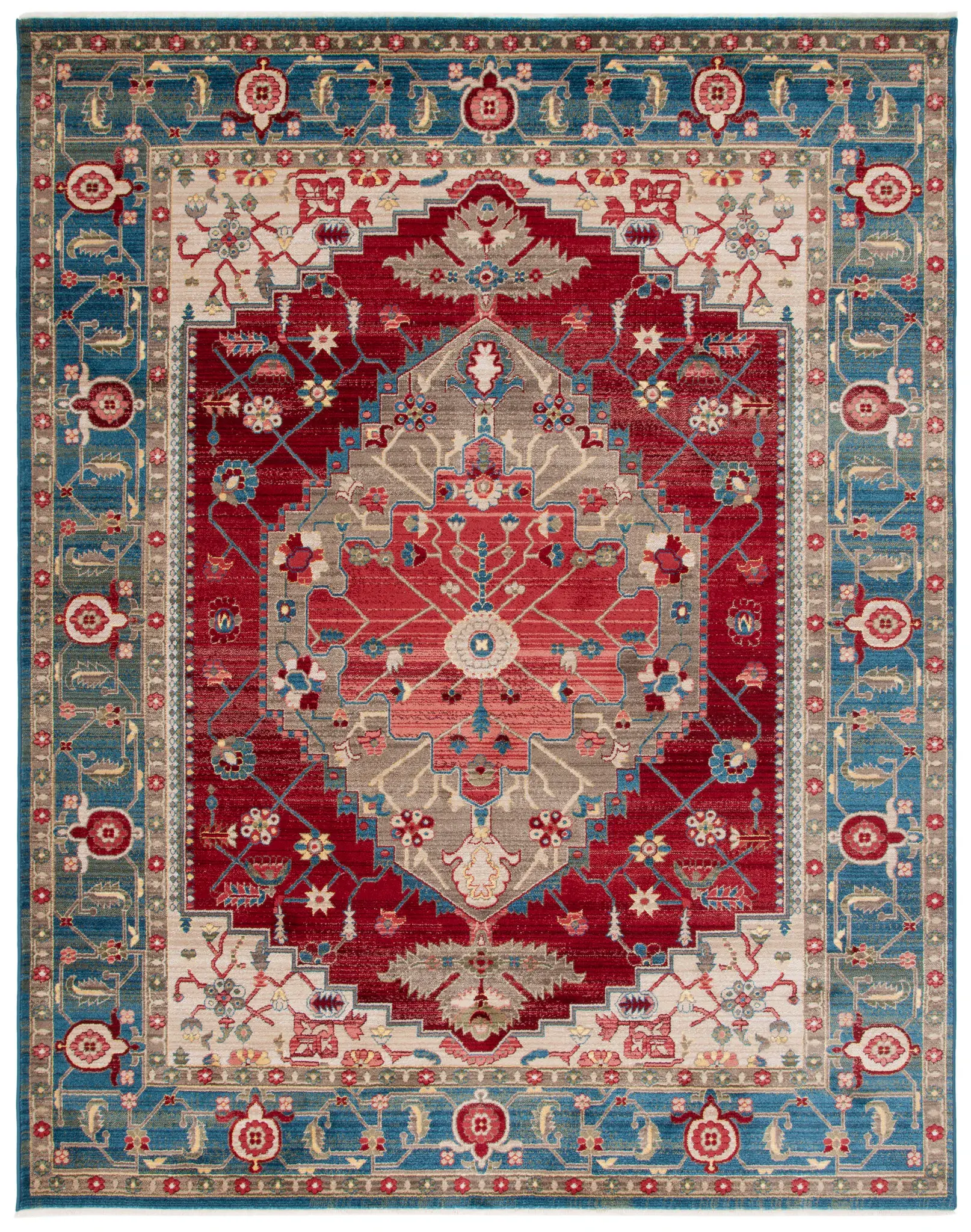 Kashan Geometric Diamond Medallion Rug