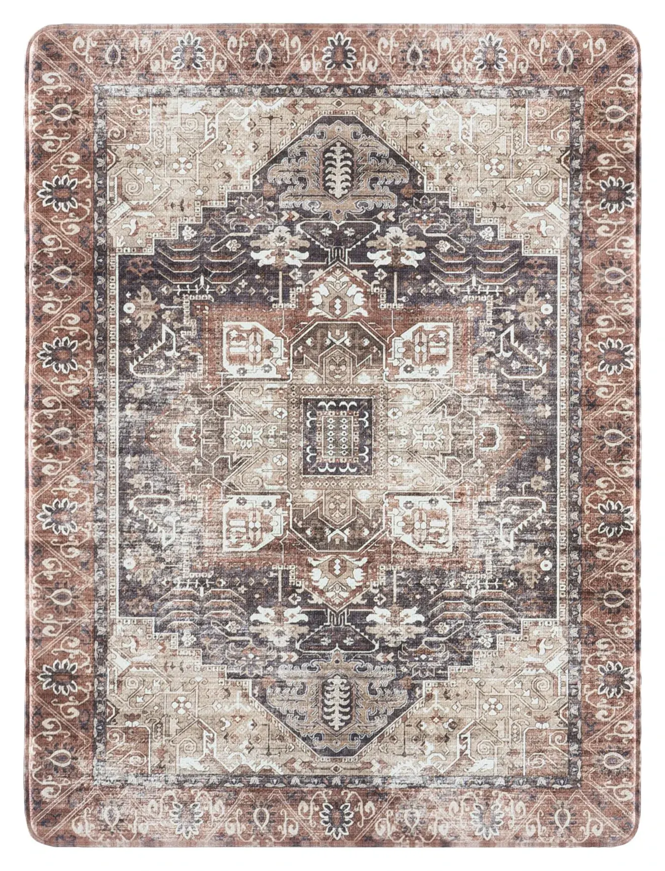 Vintage Double Medallion Kitchen Mat