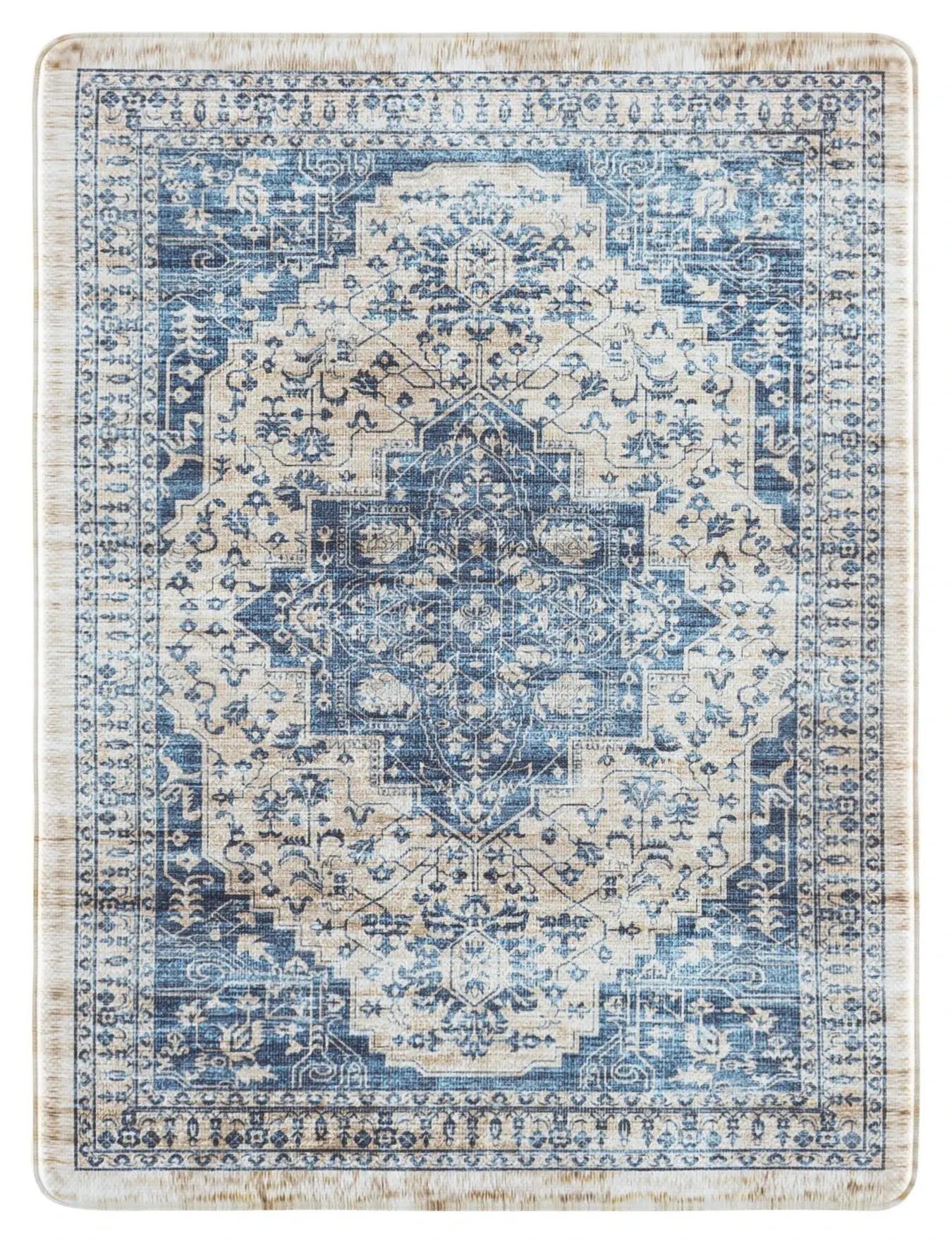Evoke Distressed Medallion Kitchen Mat